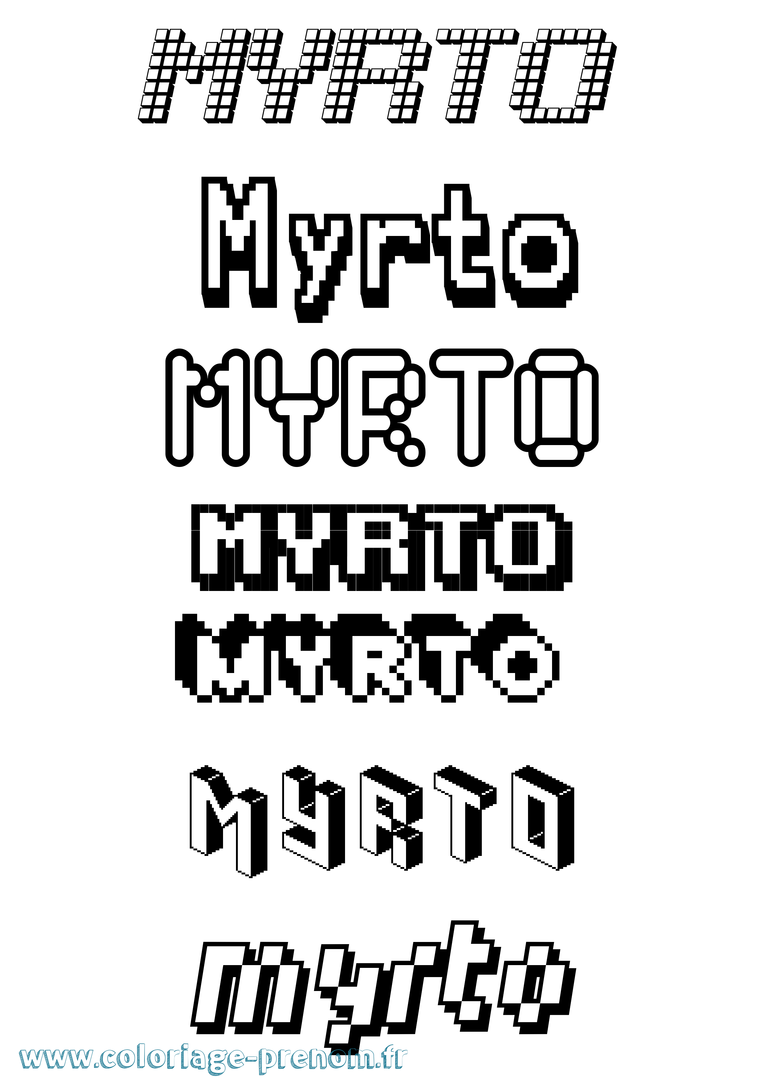 Coloriage Myrto Pixel Coloriage prénom Myrto Pixel