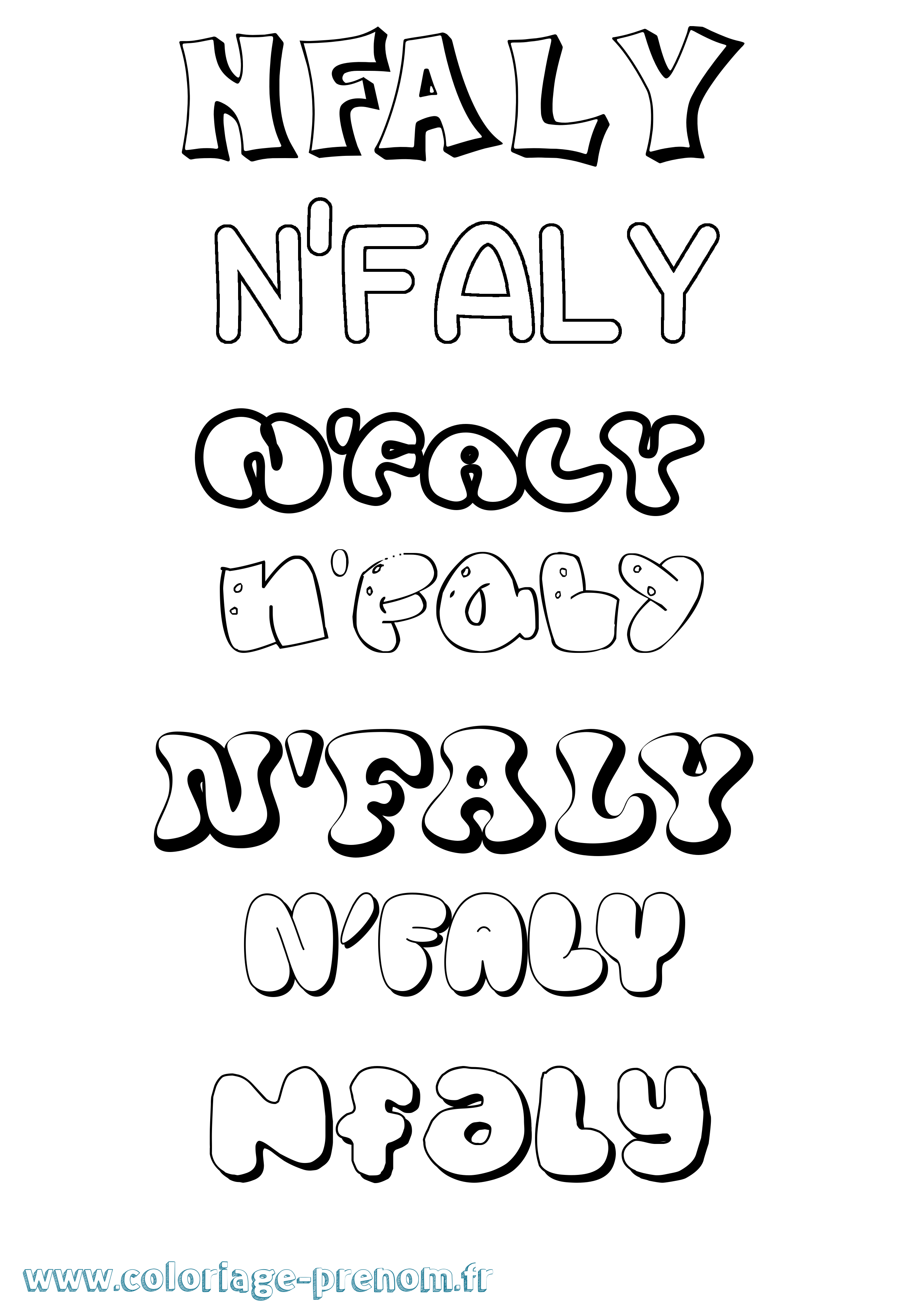 Coloriage N'Faly Bubble Coloriage prénom N'Faly Bubble