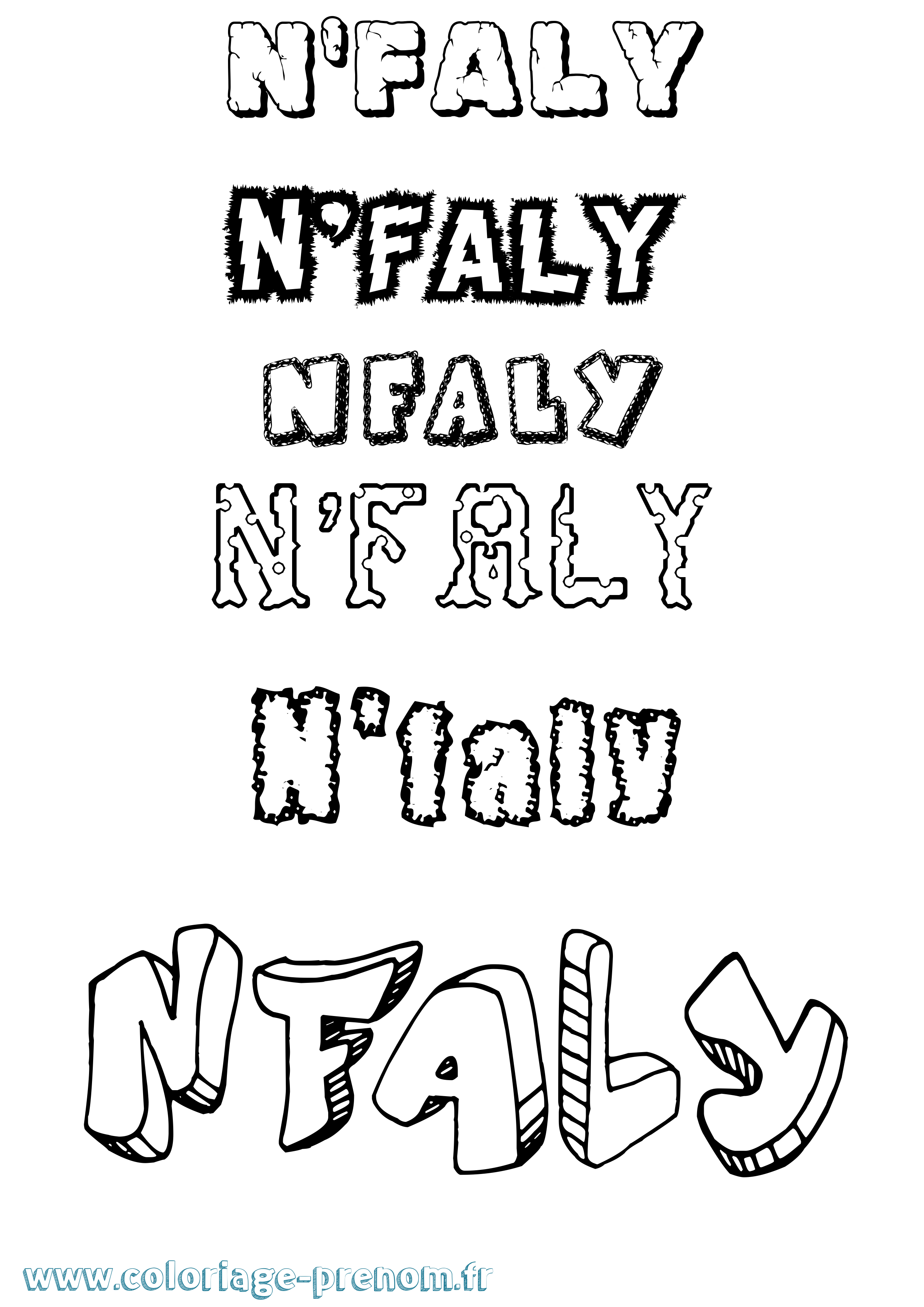 Coloriage N'Faly Destructuré Coloriage prénom N'Faly Destructuré