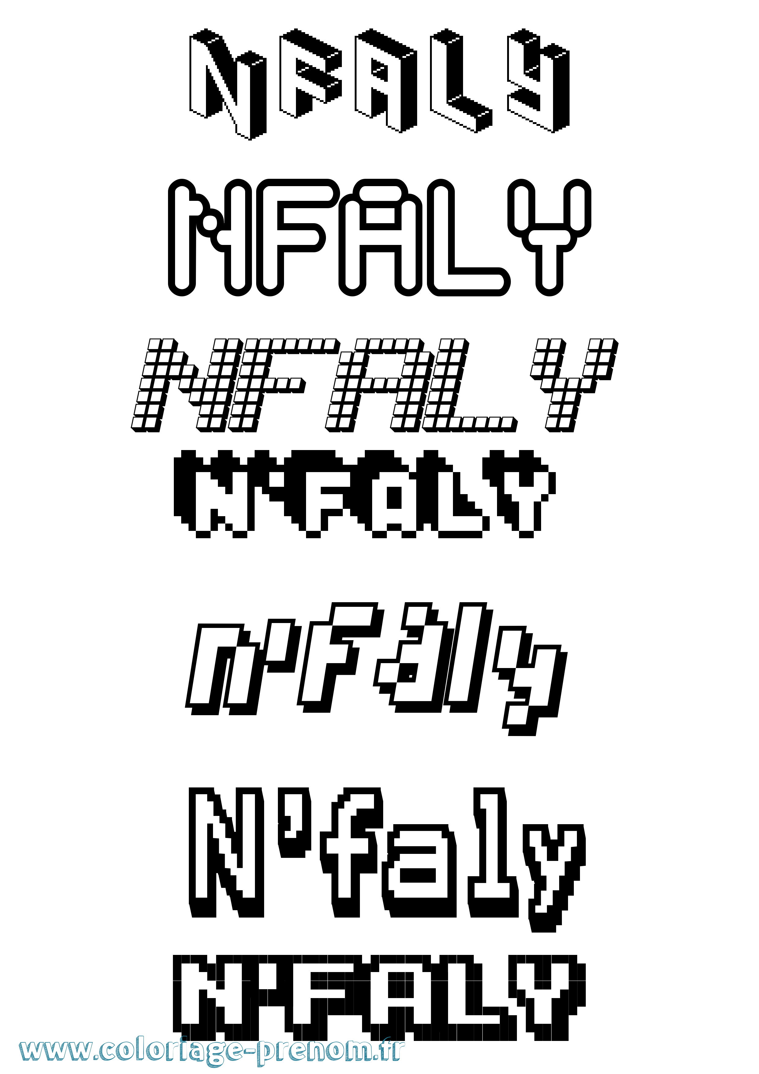 Coloriage N'Faly Pixel Coloriage prénom N'Faly Pixel
