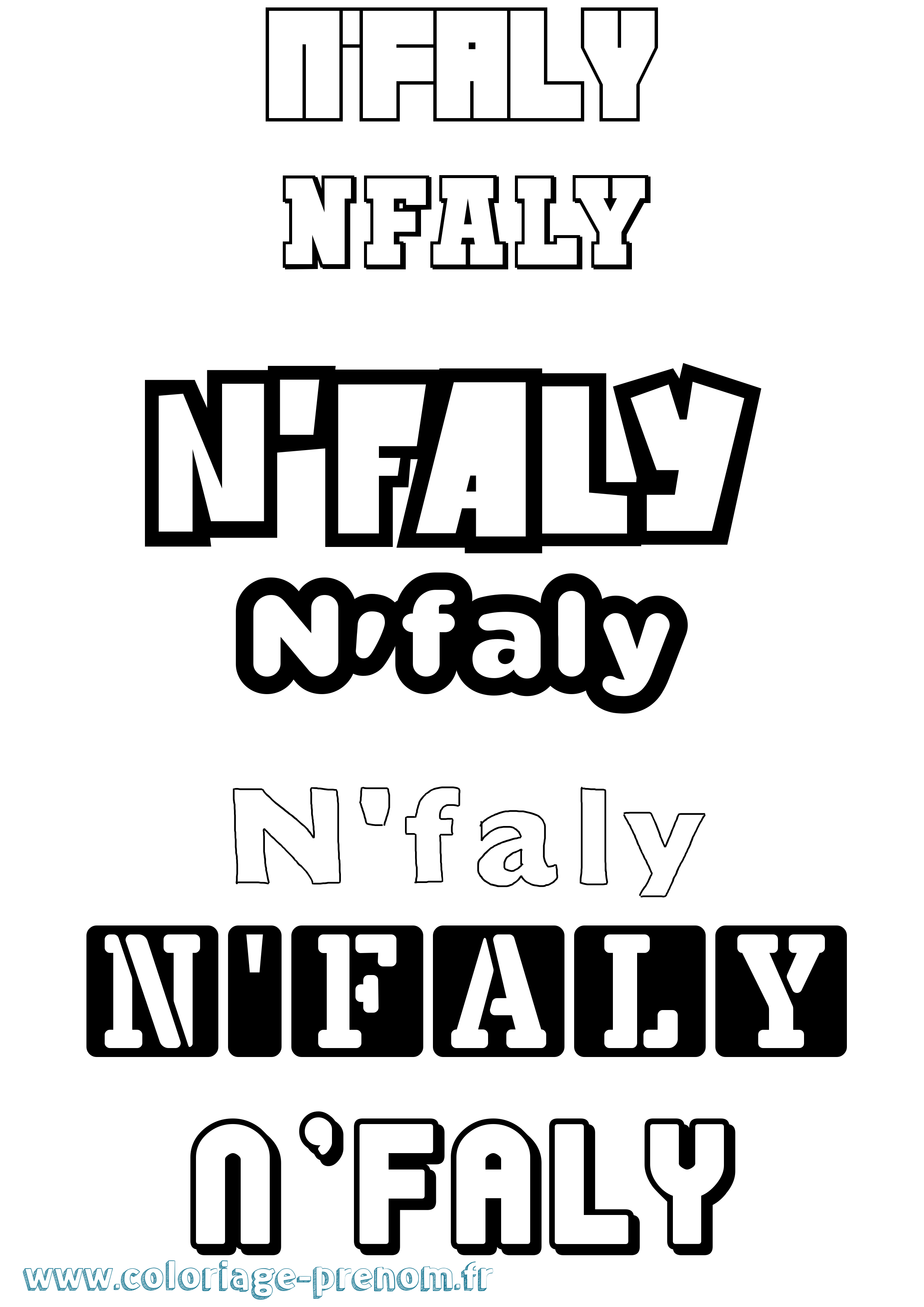 Coloriage N'Faly Simple Coloriage prénom N'Faly Simple