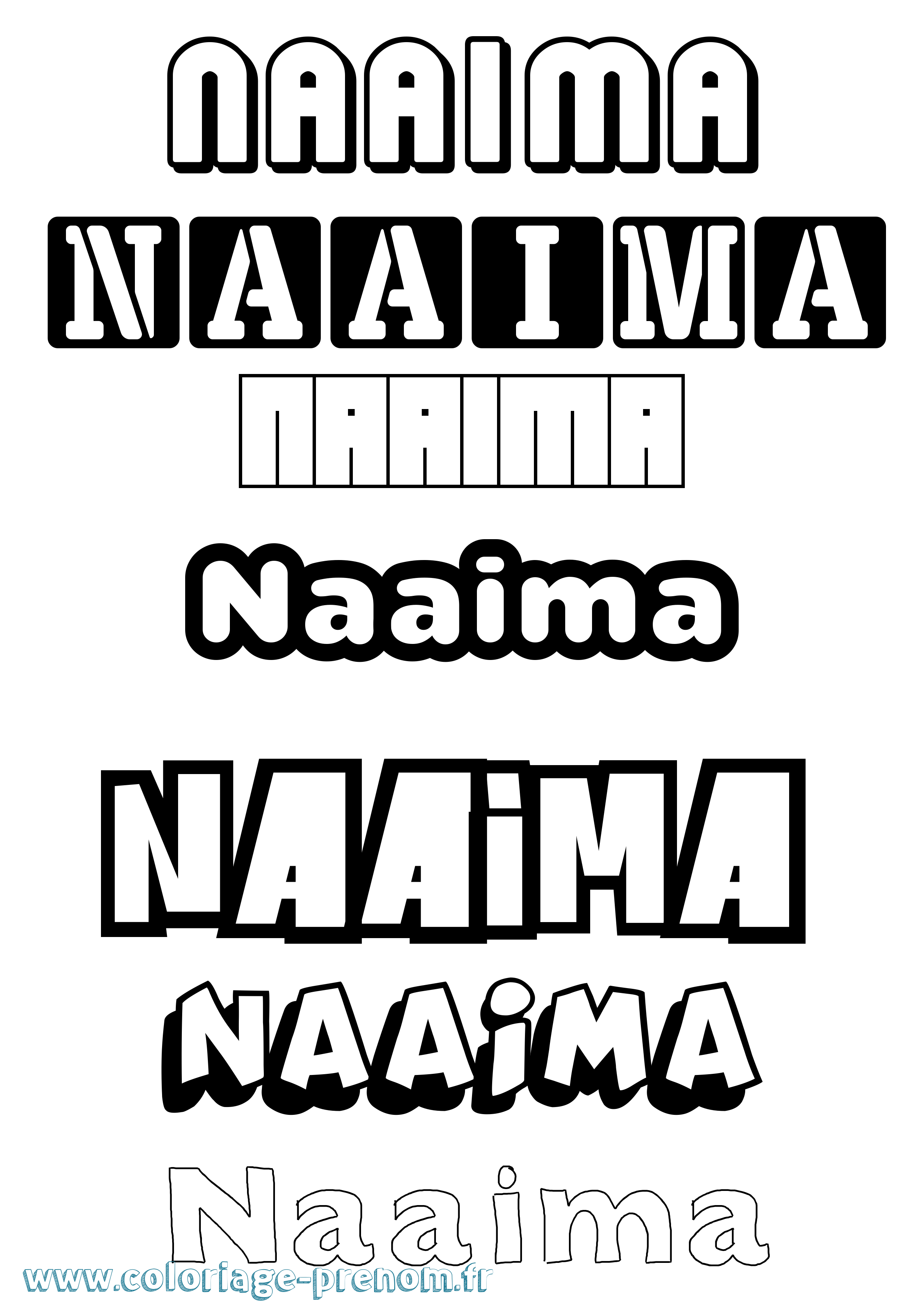Coloriage Naaima Simple Coloriage prénom Naaima Simple