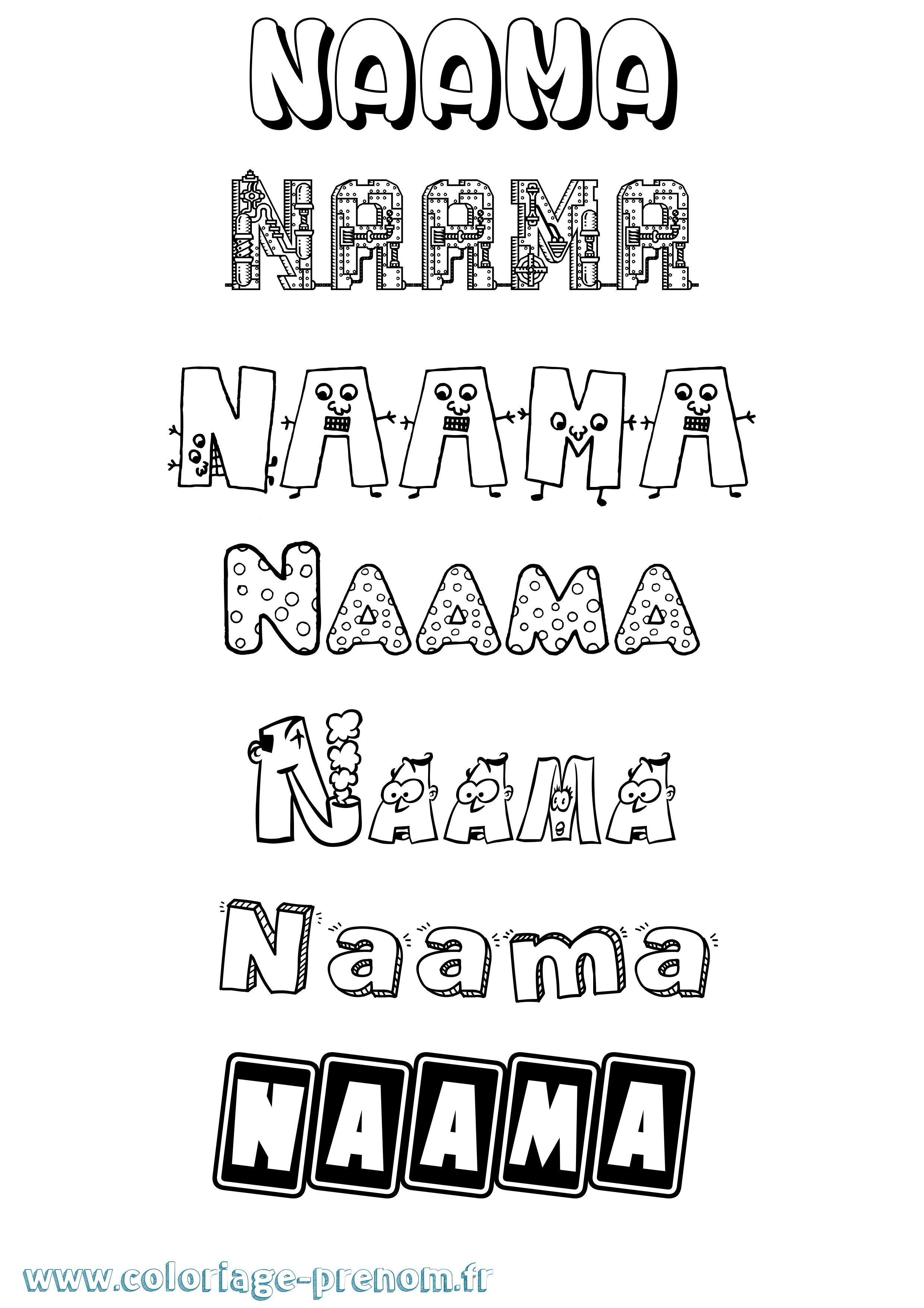 Coloriage Naama Fun Coloriage prénom Naama Fun