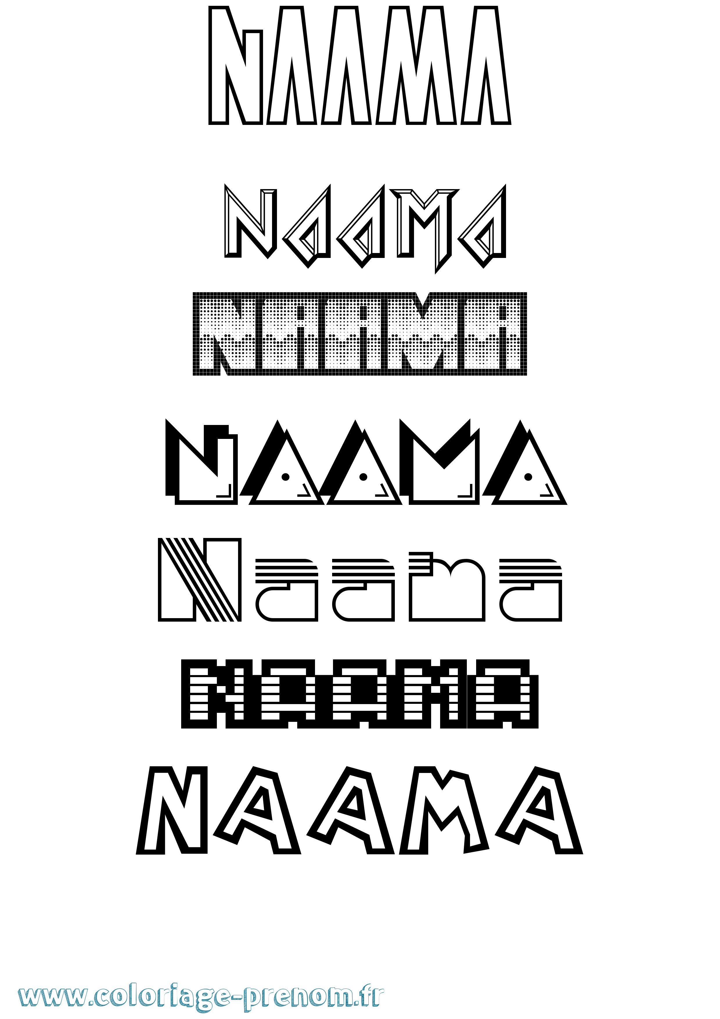 Coloriage Naama Jeux Vidéos Coloriage prénom Naama Jeux Vidéos