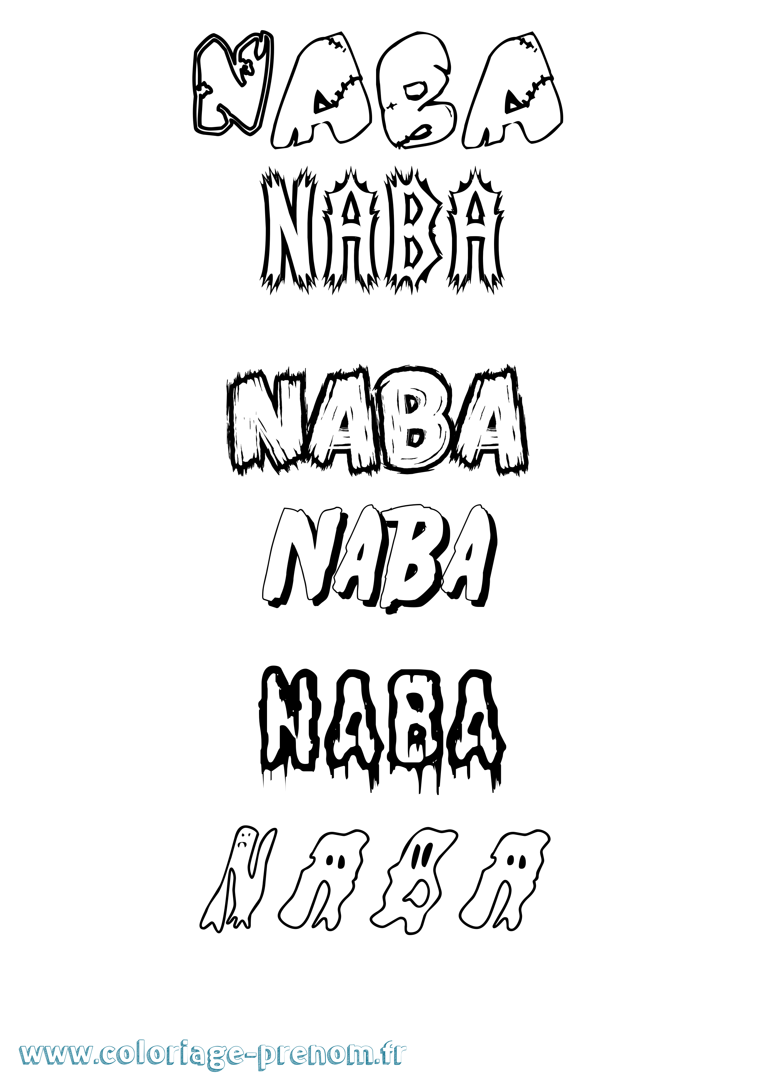 Coloriage Naba Frisson Coloriage prénom Naba Frisson