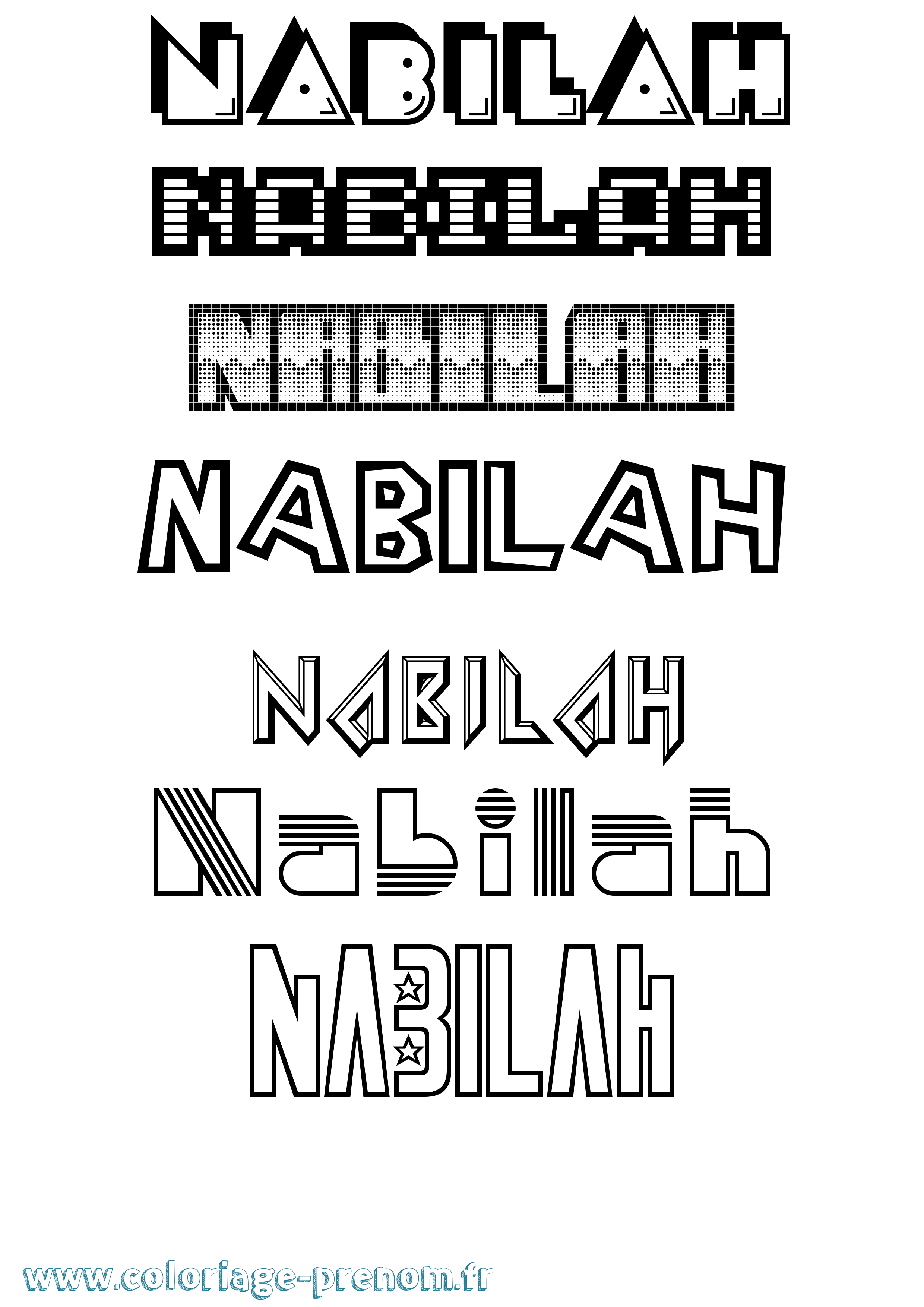 Coloriage Nabilah Jeux Vidéos Coloriage prénom Nabilah Jeux Vidéos