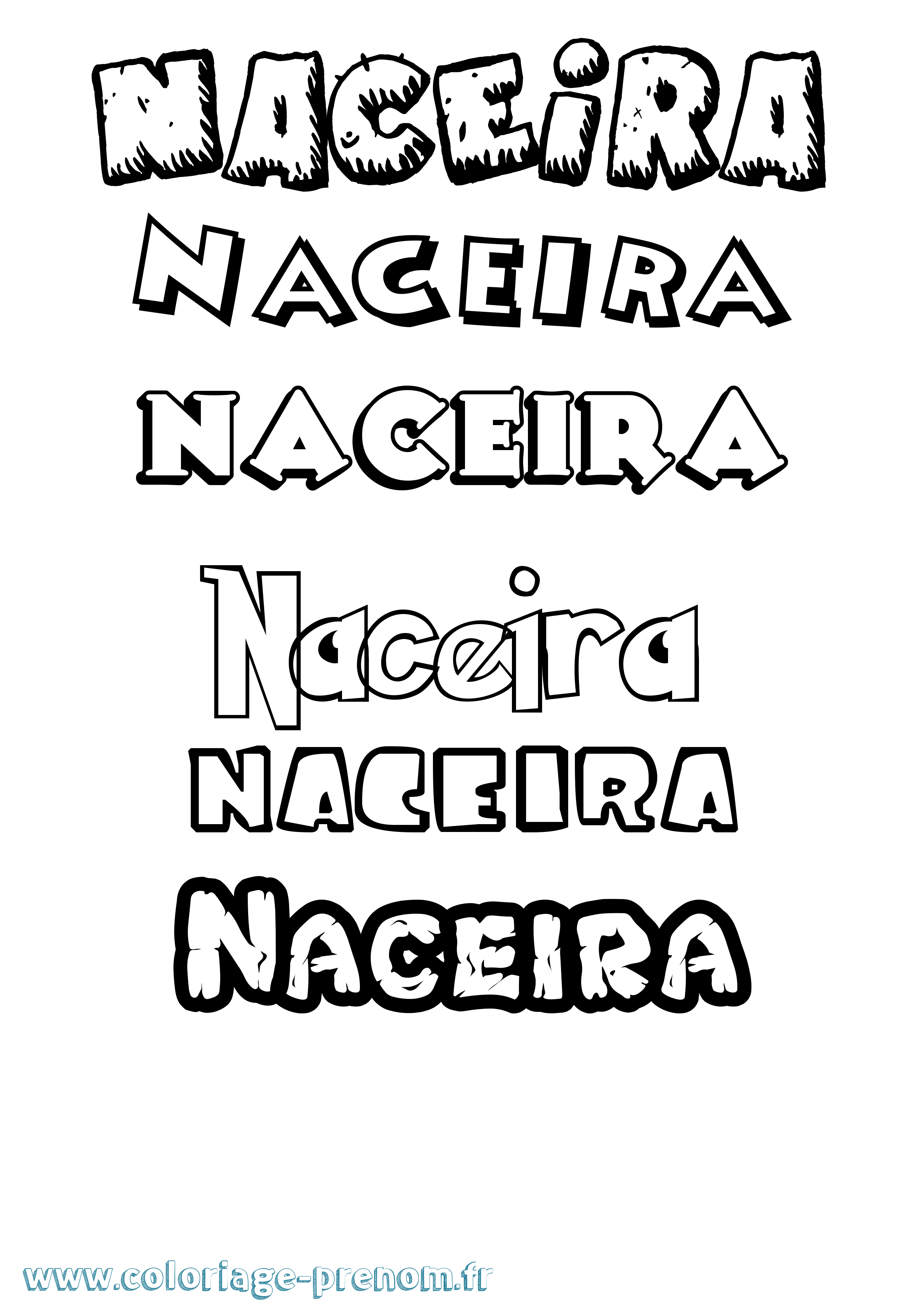 Coloriage Naceira Dessin Animé Coloriage prénom Naceira Dessin Animé