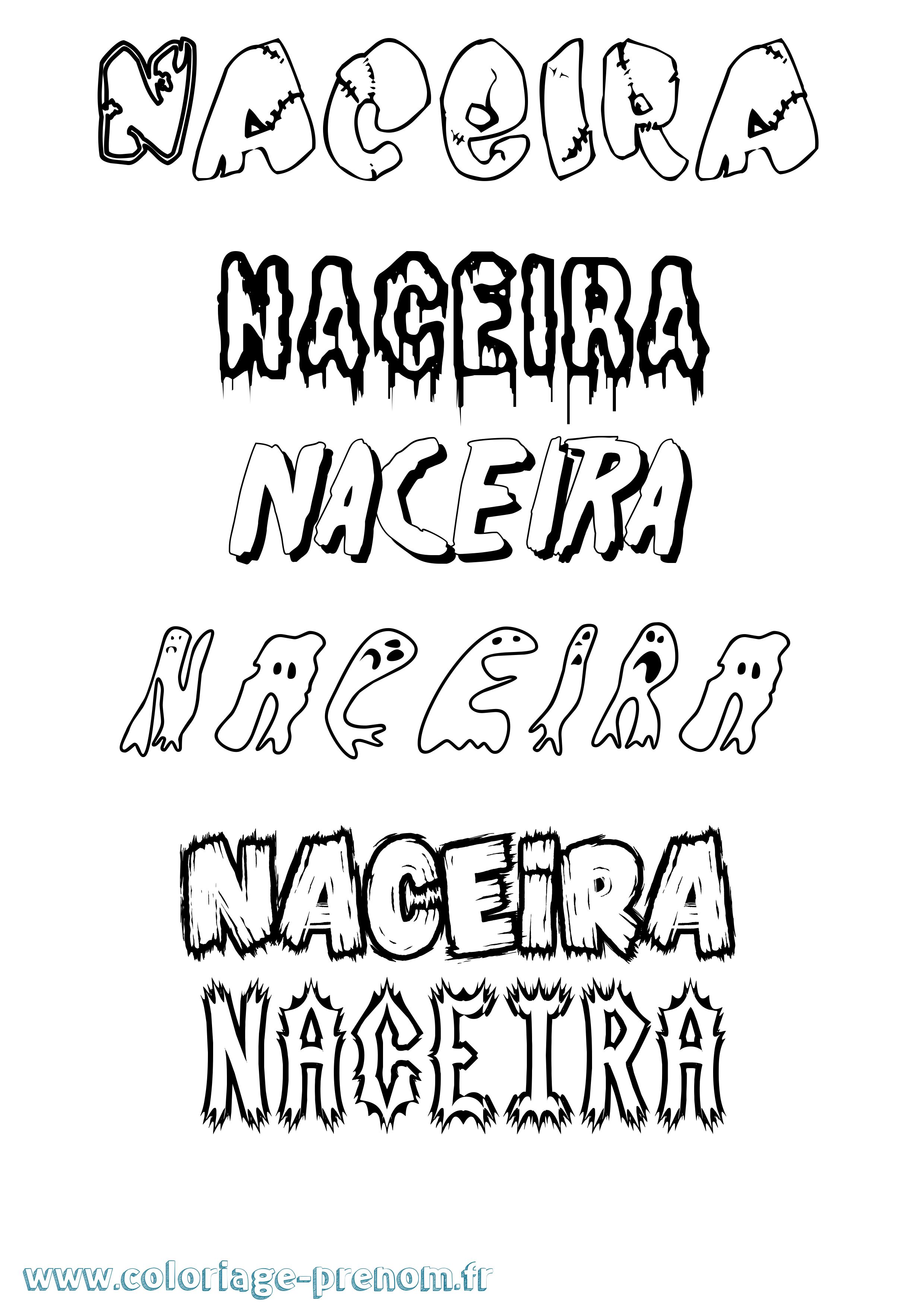 Coloriage Naceira Frisson Coloriage prénom Naceira Frisson
