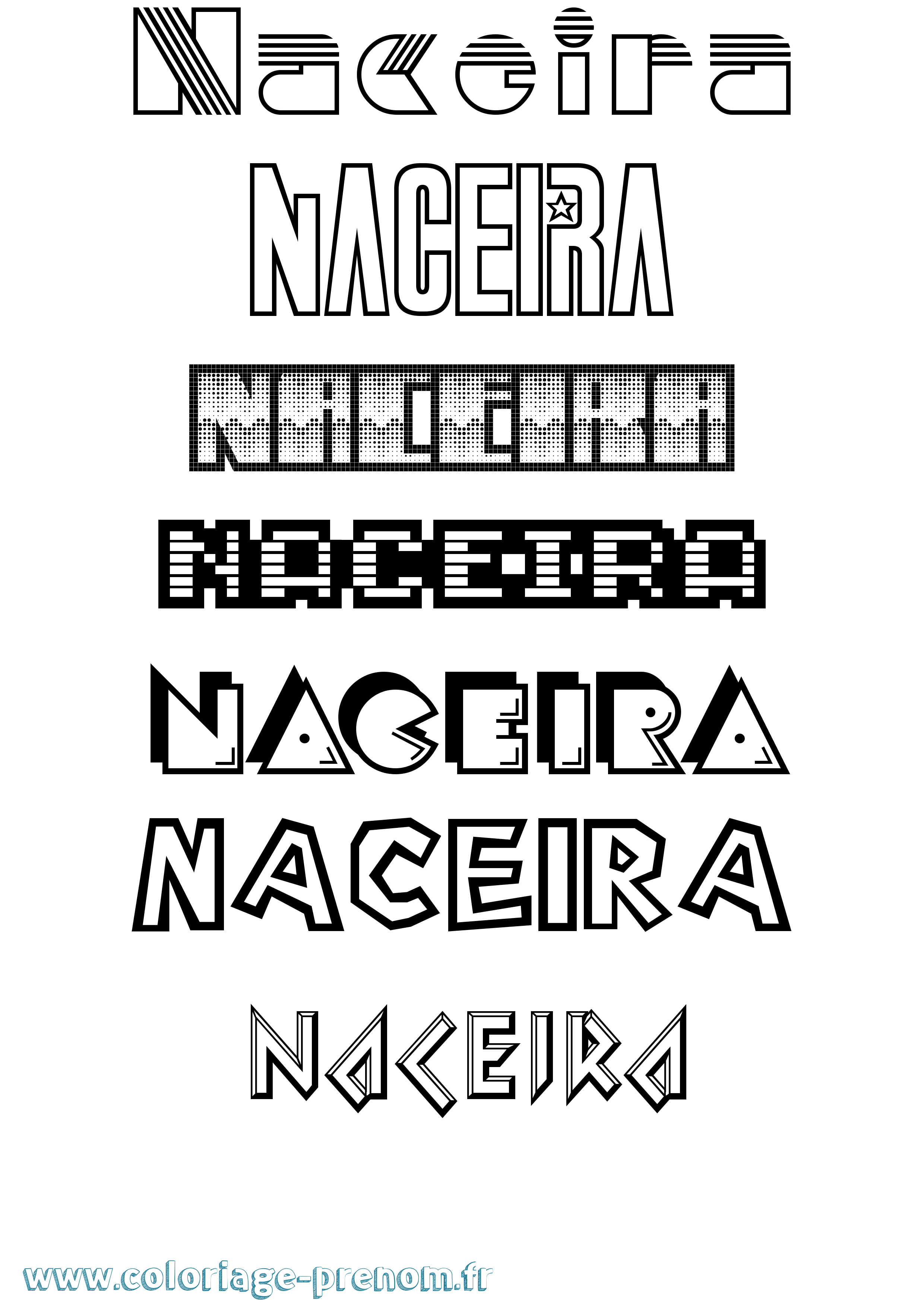 Coloriage Naceira Jeux Vidéos Coloriage prénom Naceira Jeux Vidéos