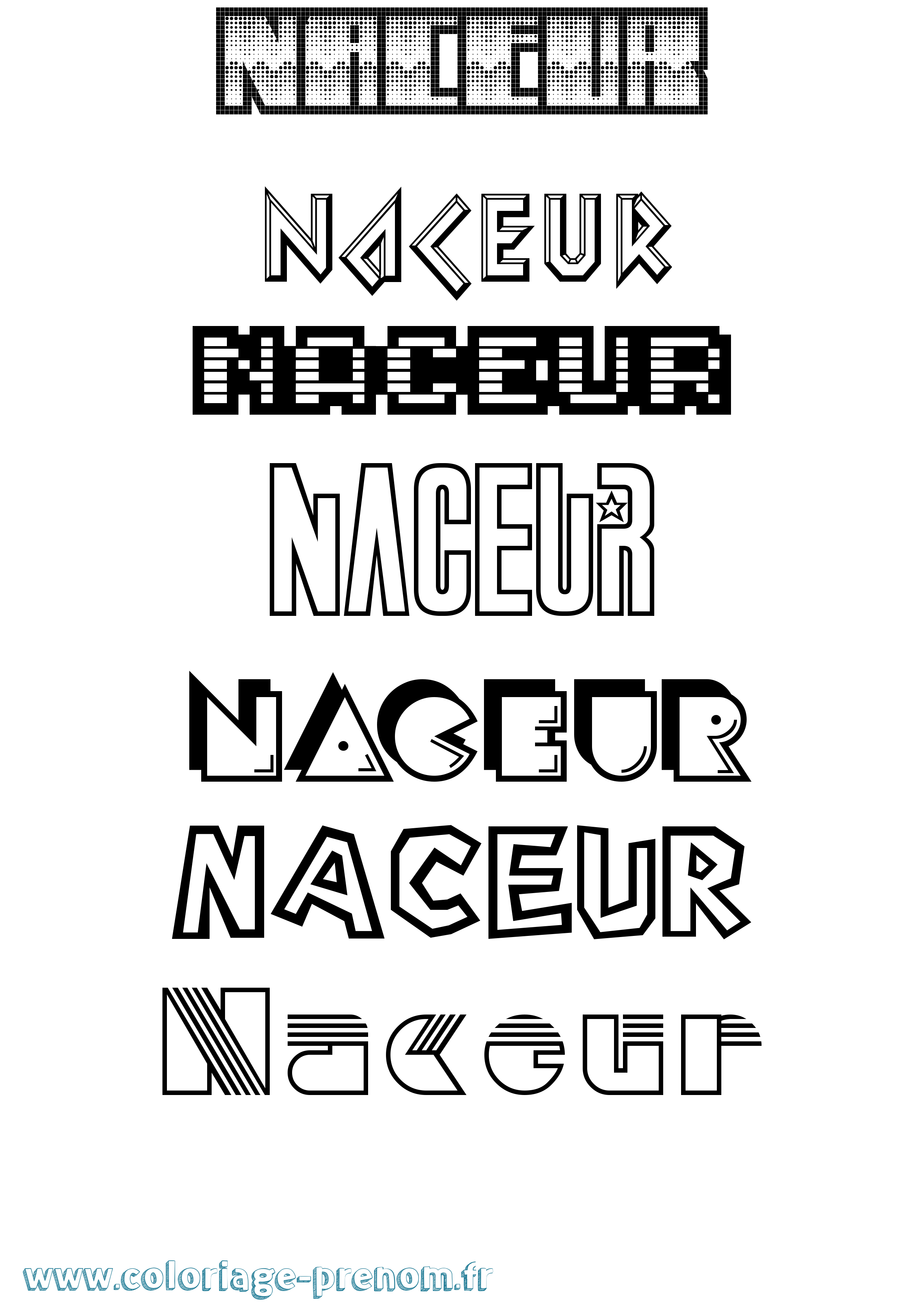 Coloriage Naceur Jeux Vidéos Coloriage prénom Naceur Jeux Vidéos
