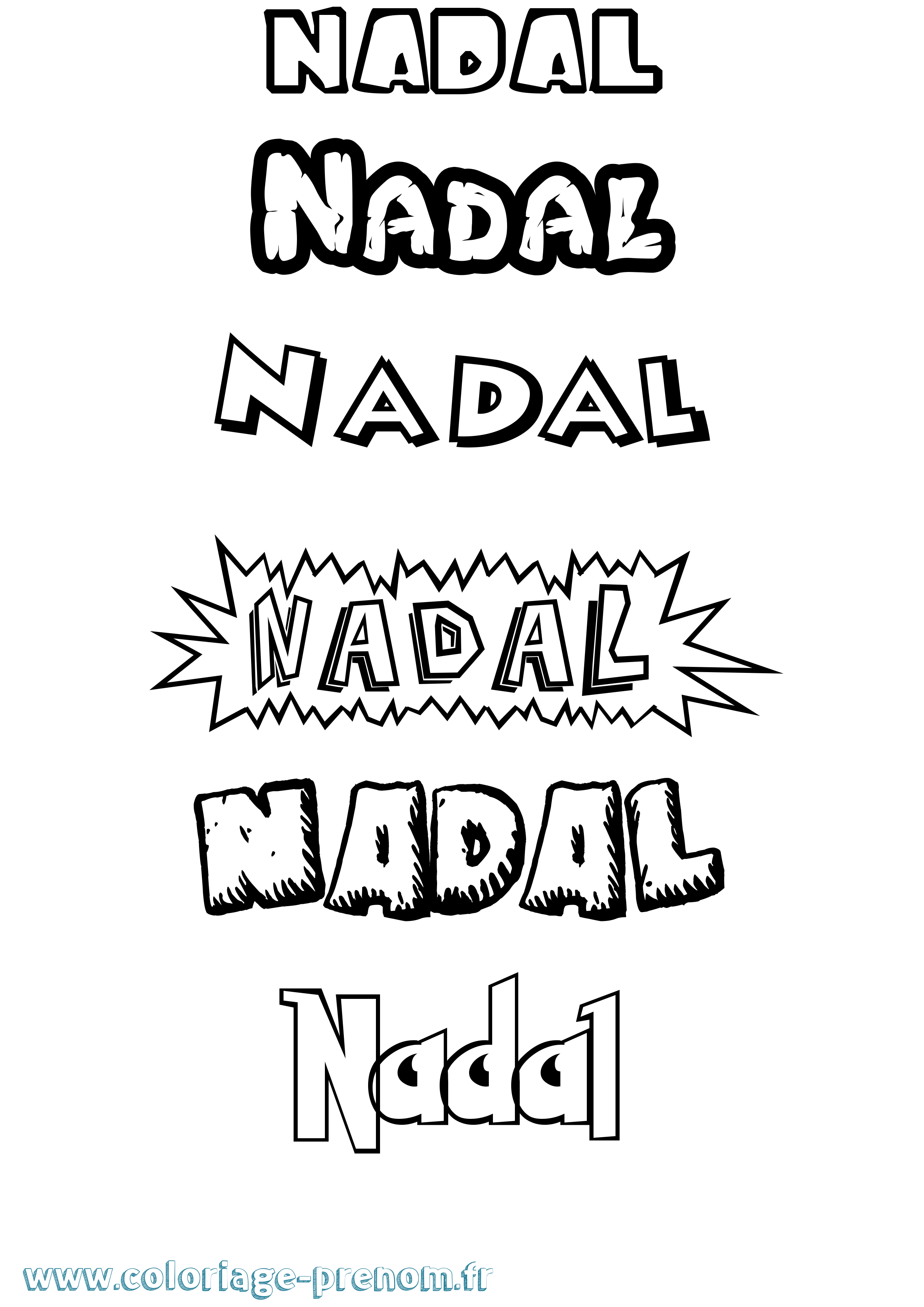 Coloriage Nadal Dessin Animé Coloriage prénom Nadal Dessin Animé