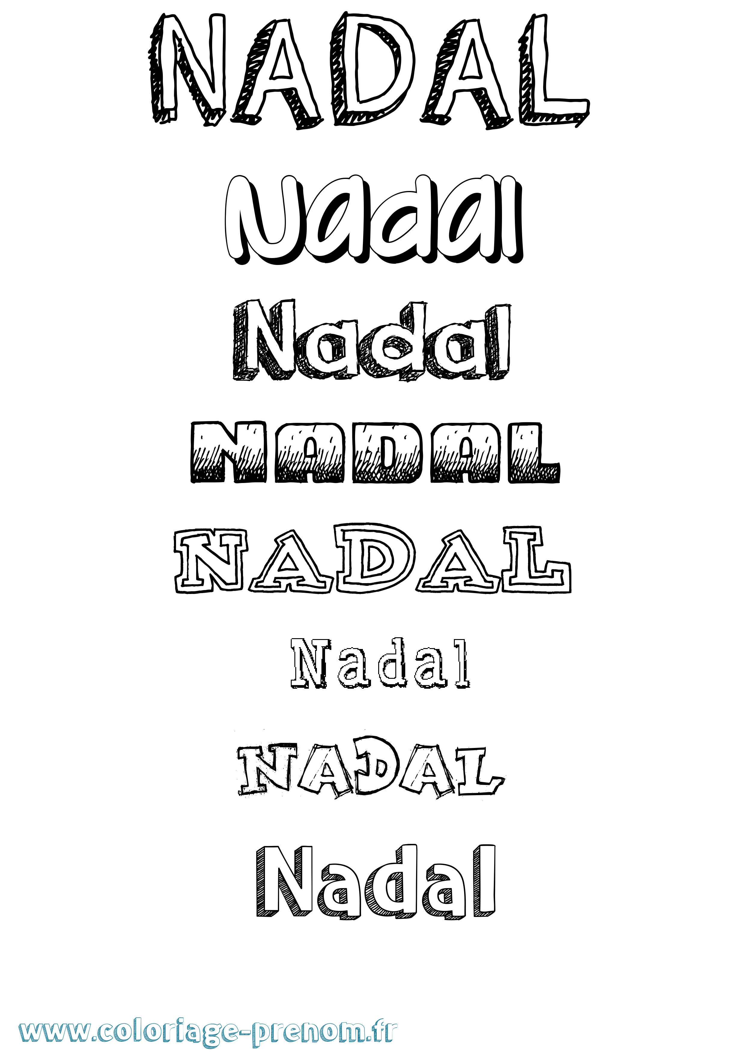 Coloriage Nadal Dessiné Coloriage prénom Nadal Dessiné