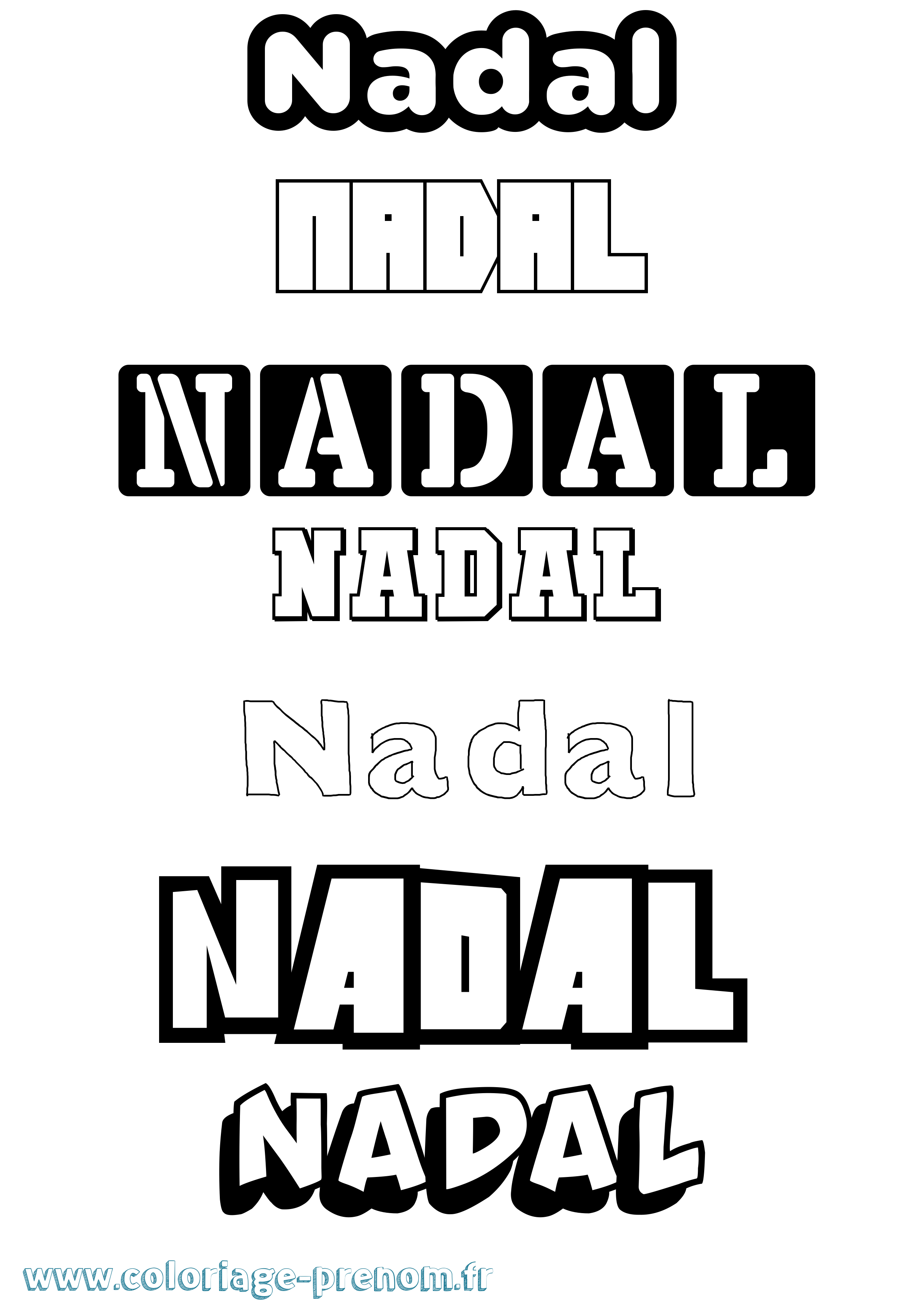 Coloriage Nadal Simple Coloriage prénom Nadal Simple