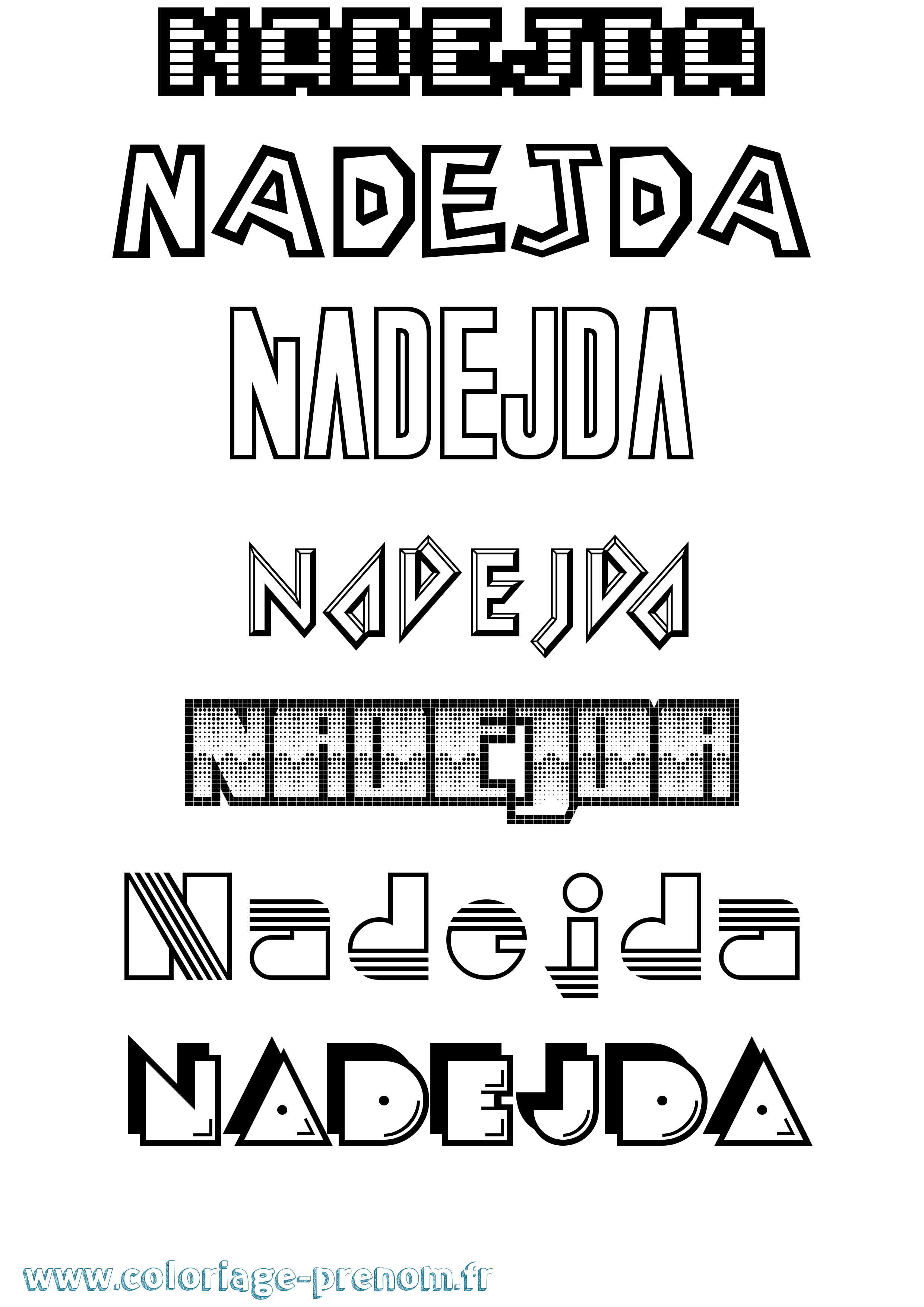 Coloriage Nadejda Jeux Vidéos Coloriage prénom Nadejda Jeux Vidéos