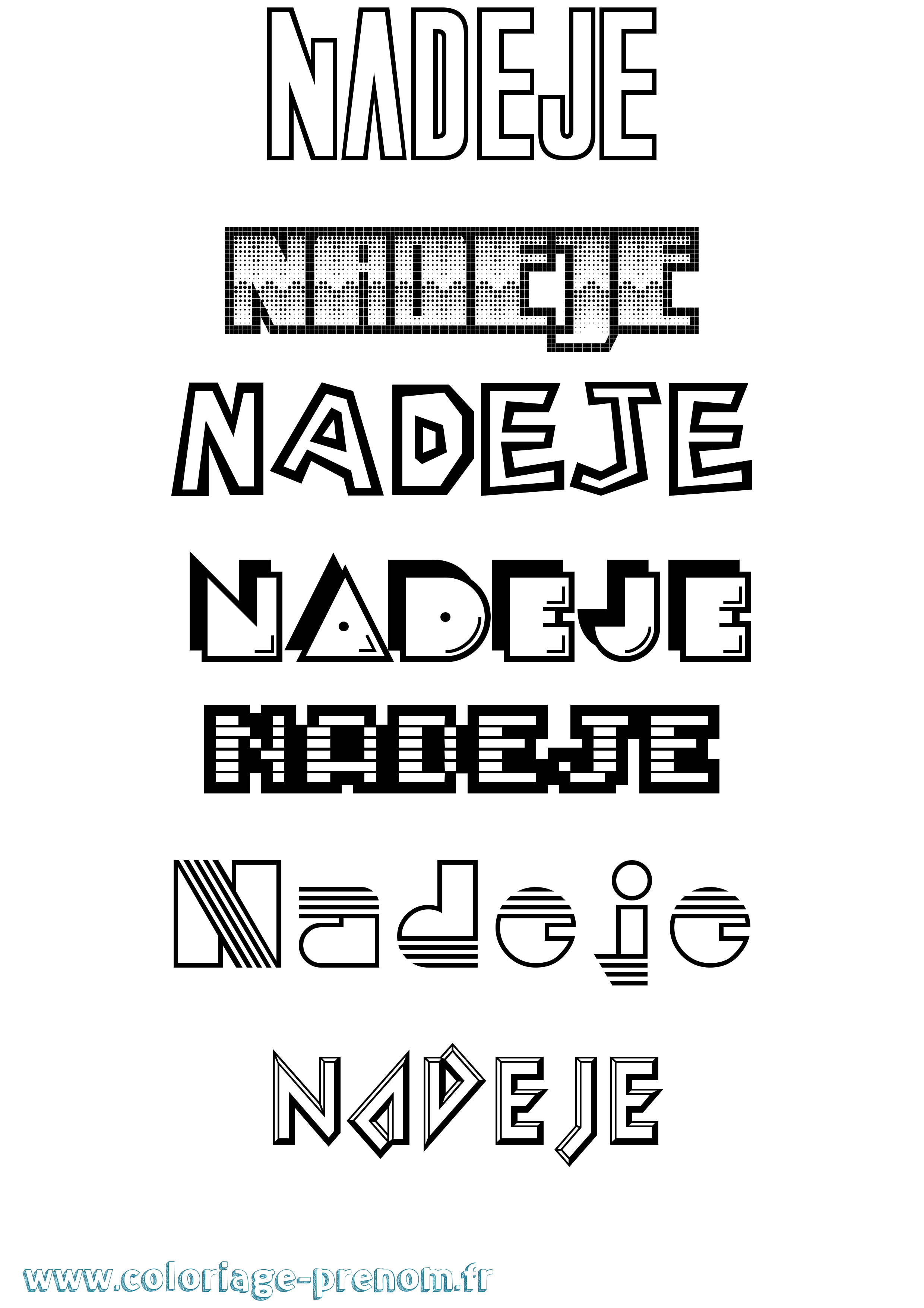 Coloriage Nadeje Jeux Vidéos Coloriage prénom Nadeje Jeux Vidéos