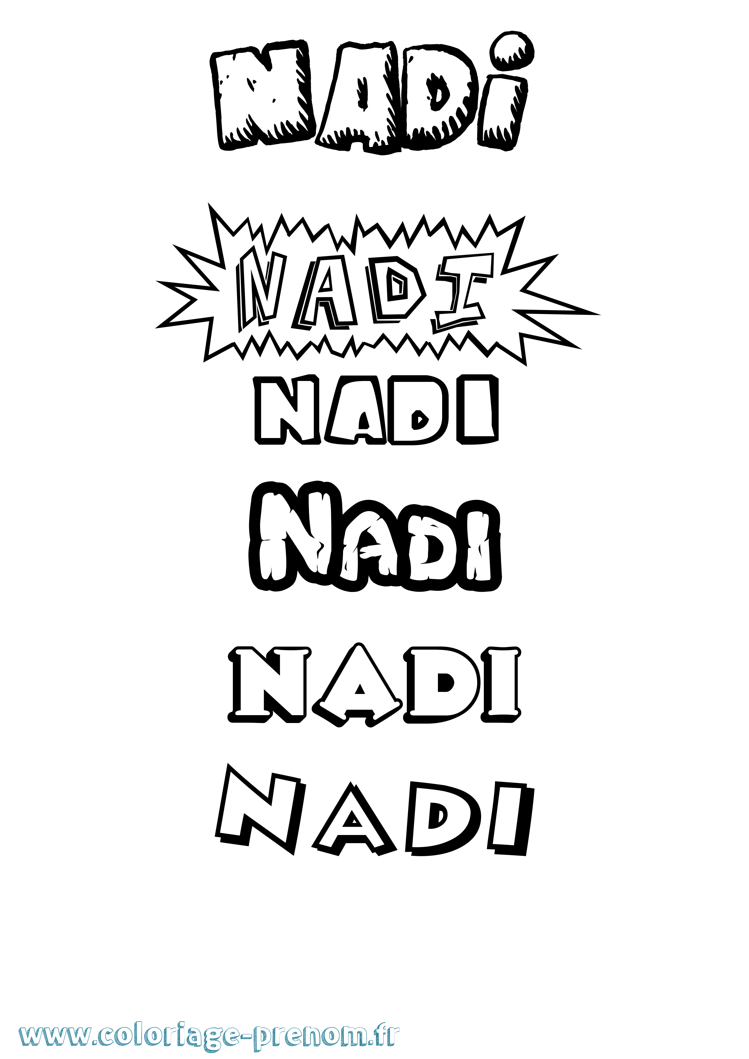 Coloriage Nadi Dessin Animé Coloriage prénom Nadi Dessin Animé
