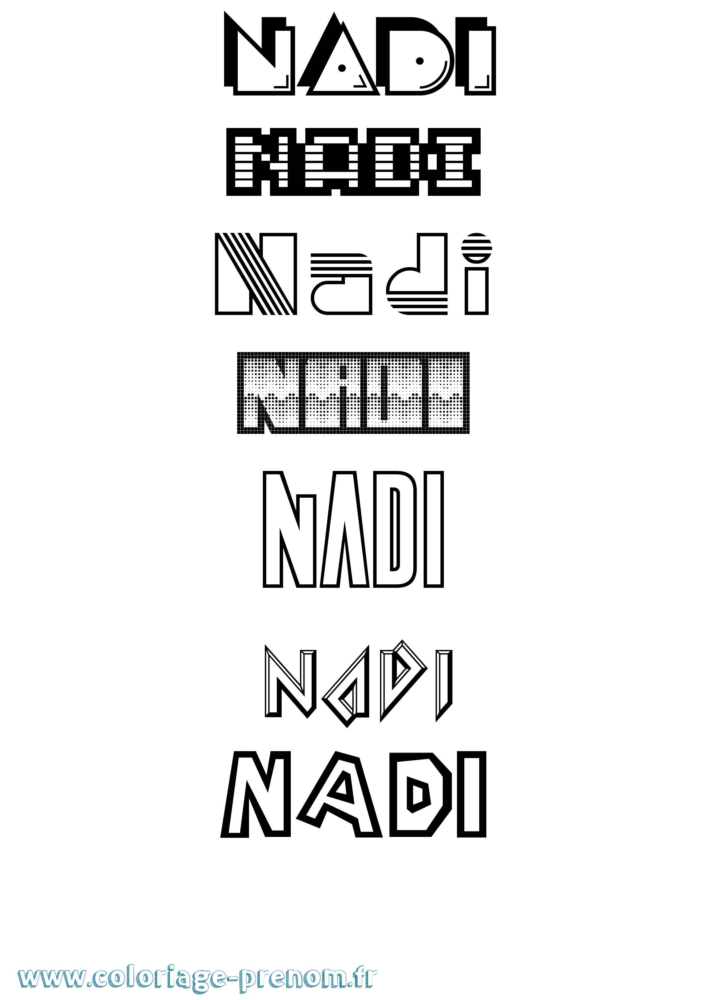 Coloriage Nadi Jeux Vidéos Coloriage prénom Nadi Jeux Vidéos
