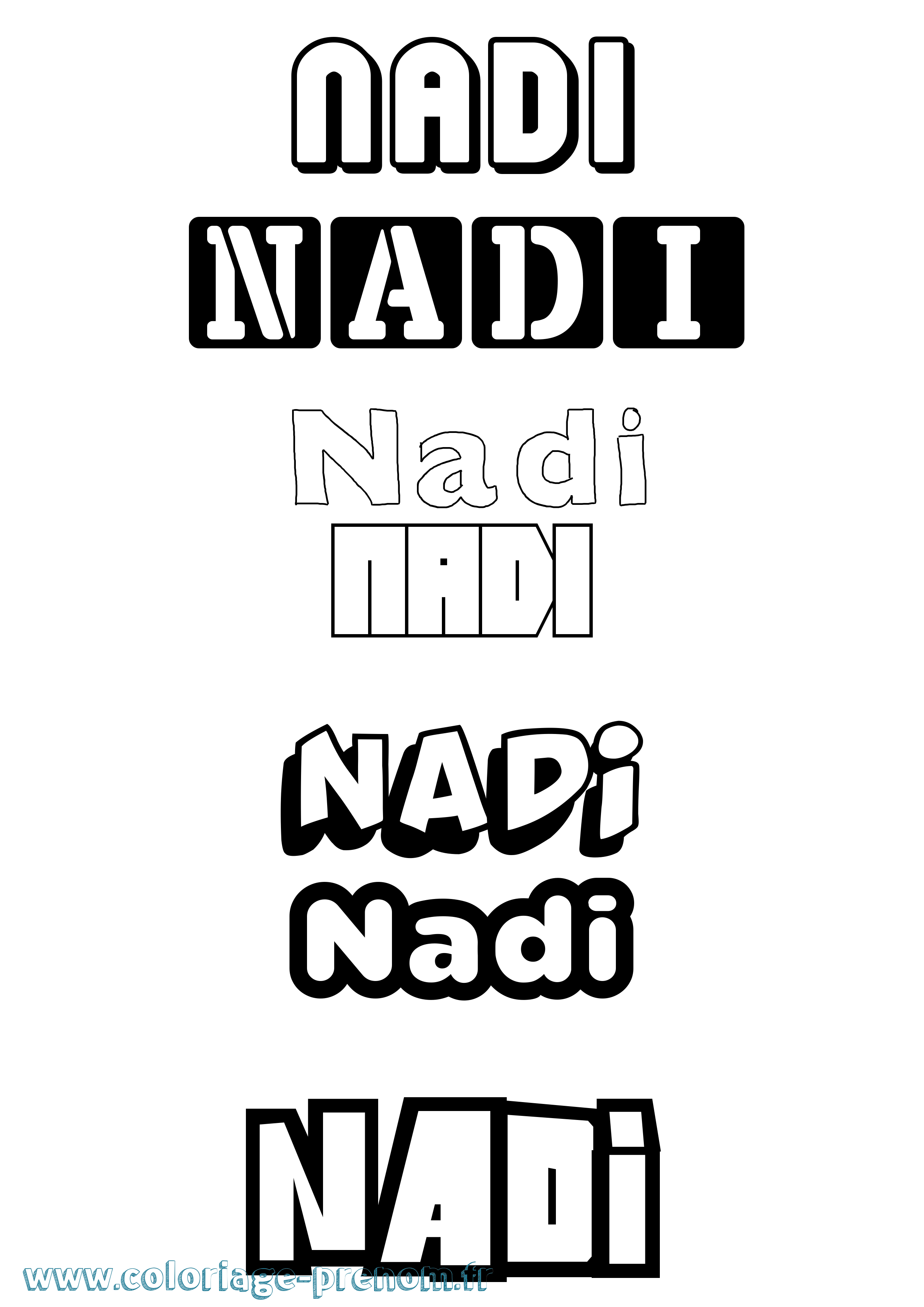 Coloriage Nadi Simple Coloriage prénom Nadi Simple