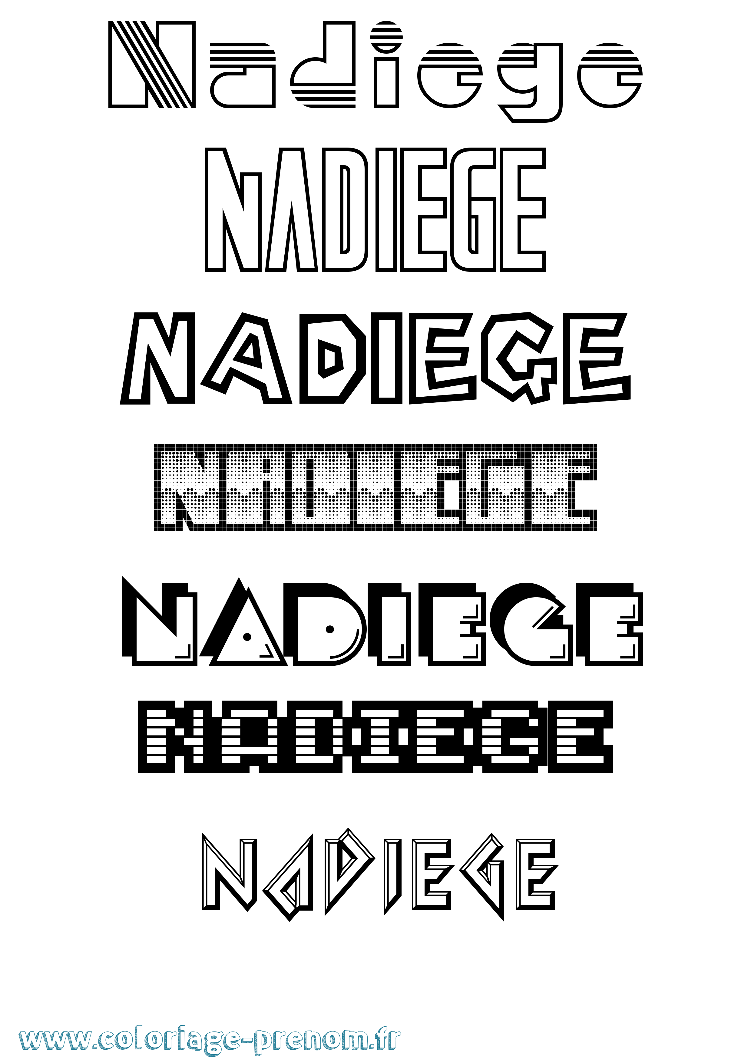 Coloriage Nadiege Jeux Vidéos Coloriage prénom Nadiege Jeux Vidéos