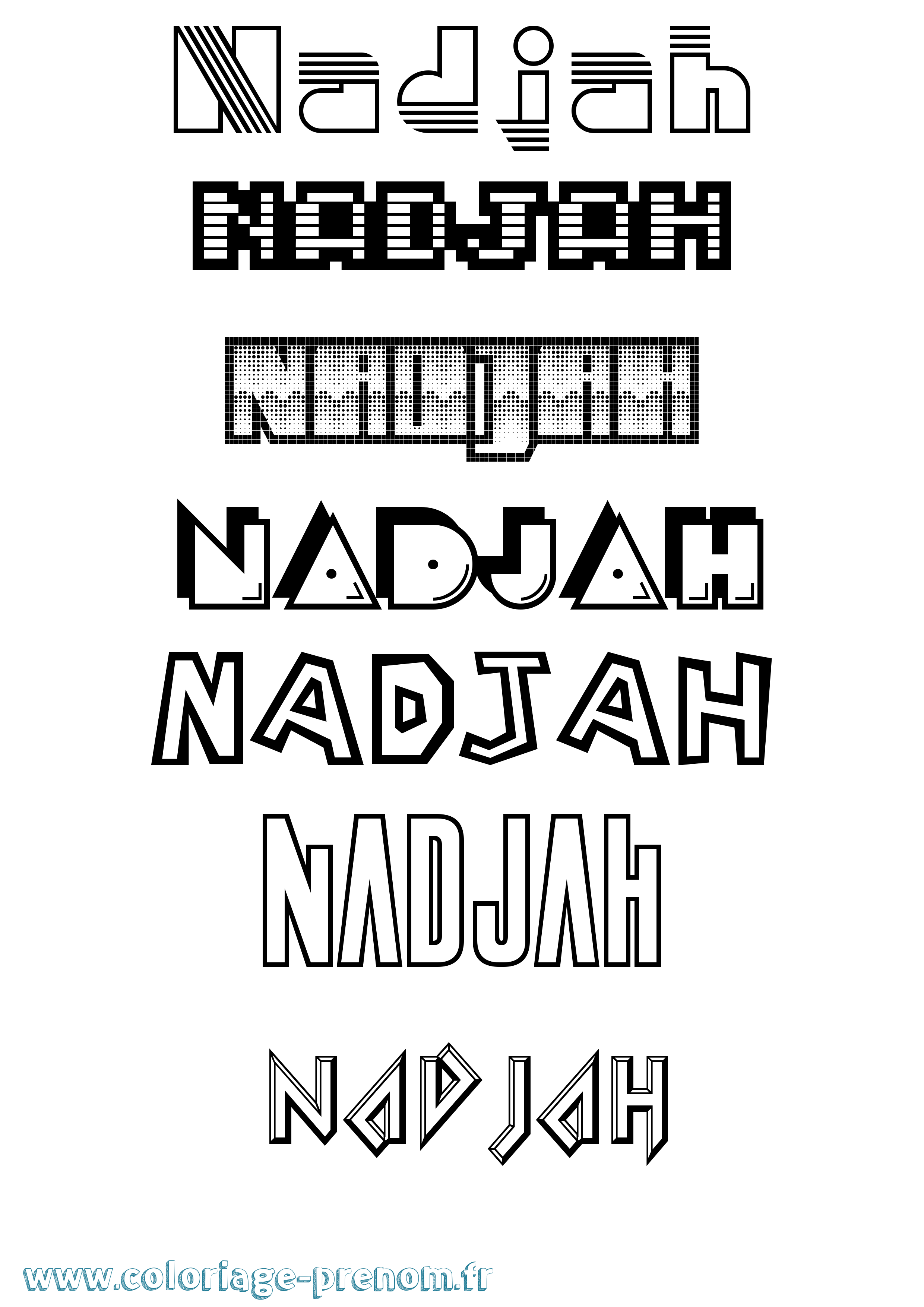 Coloriage Nadjah Jeux Vidéos Coloriage prénom Nadjah Jeux Vidéos