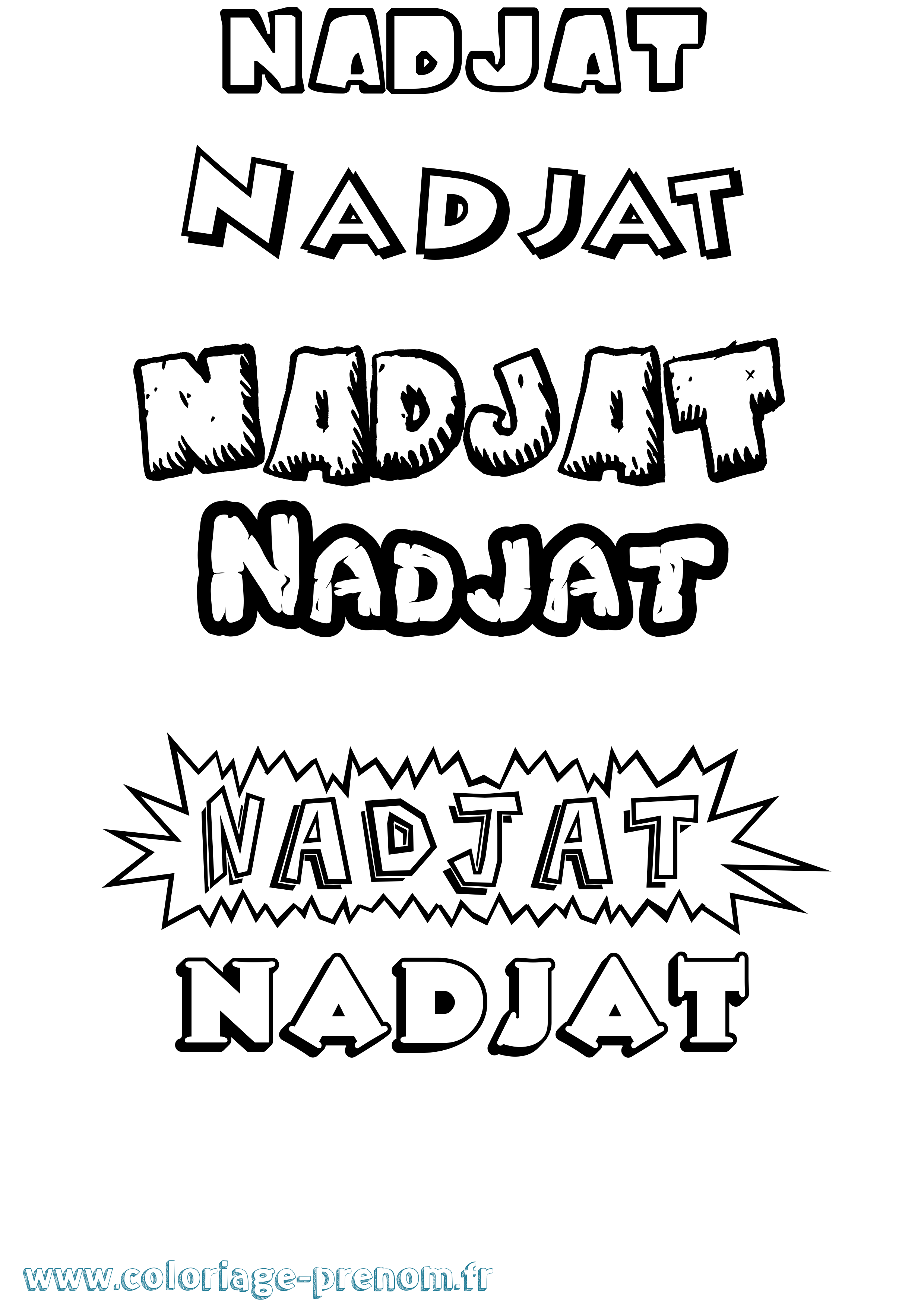 Coloriage Nadjat Dessin Animé Coloriage prénom Nadjat Dessin Animé