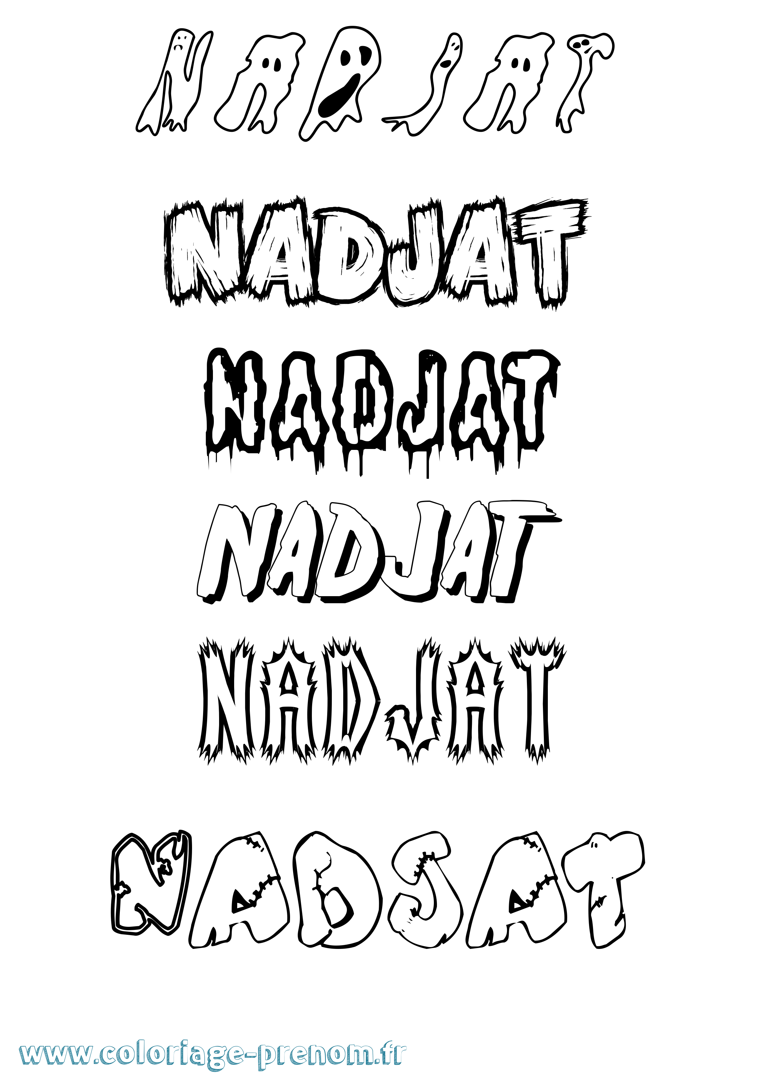 Coloriage Nadjat Frisson Coloriage prénom Nadjat Frisson