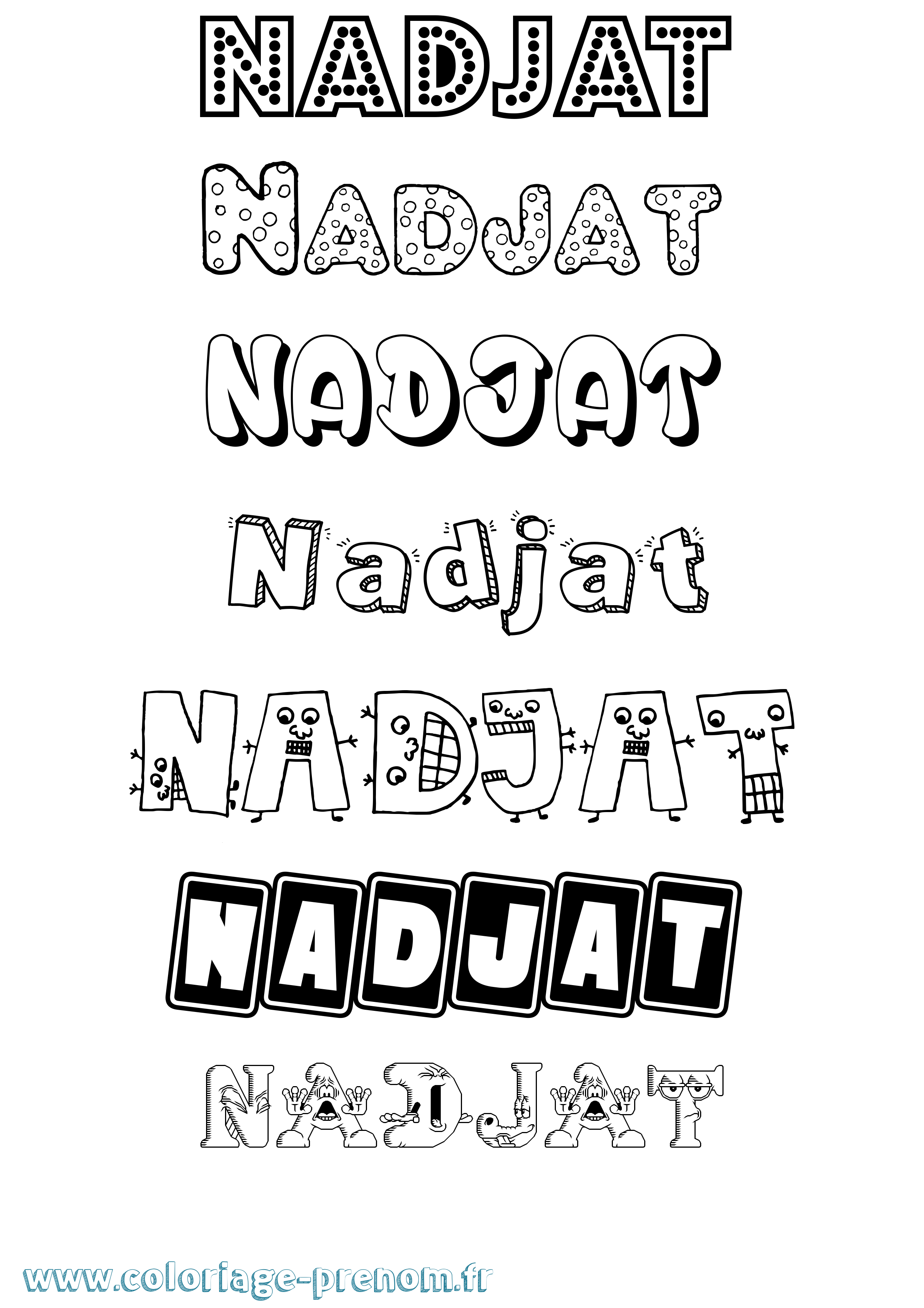 Coloriage Nadjat Fun Coloriage prénom Nadjat Fun