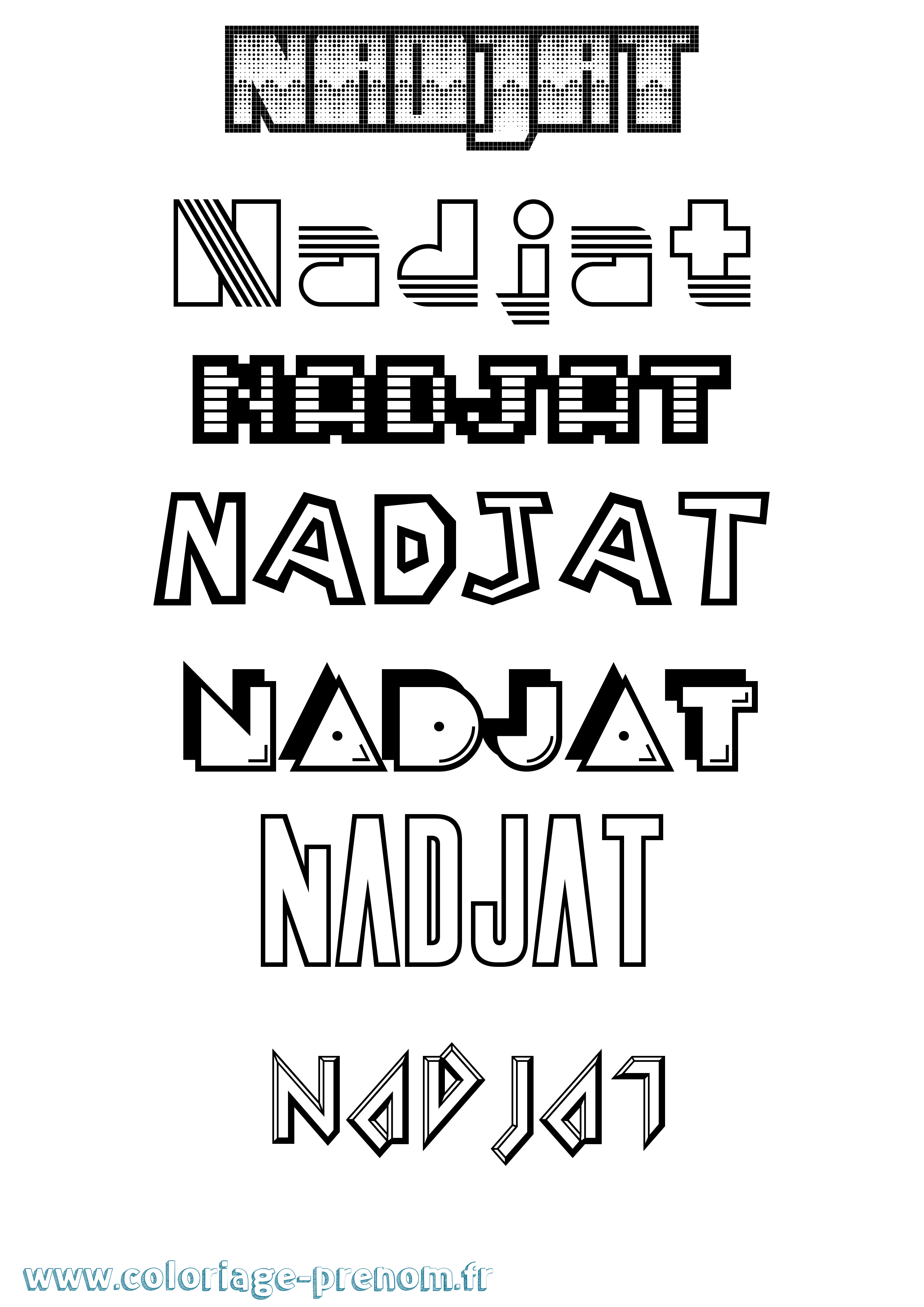 Coloriage Nadjat Jeux Vidéos Coloriage prénom Nadjat Jeux Vidéos