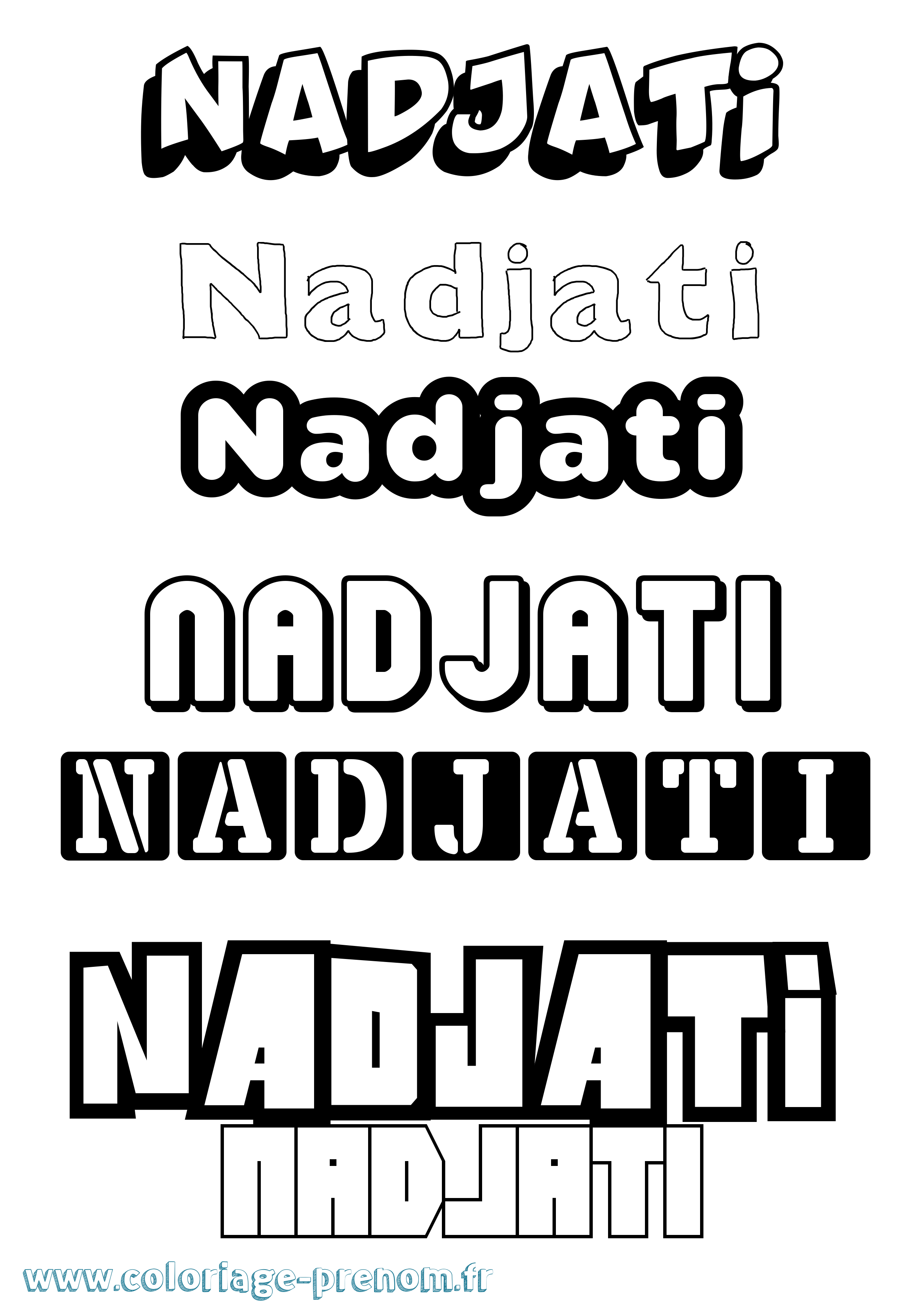 Coloriage Nadjati Simple Coloriage prénom Nadjati Simple