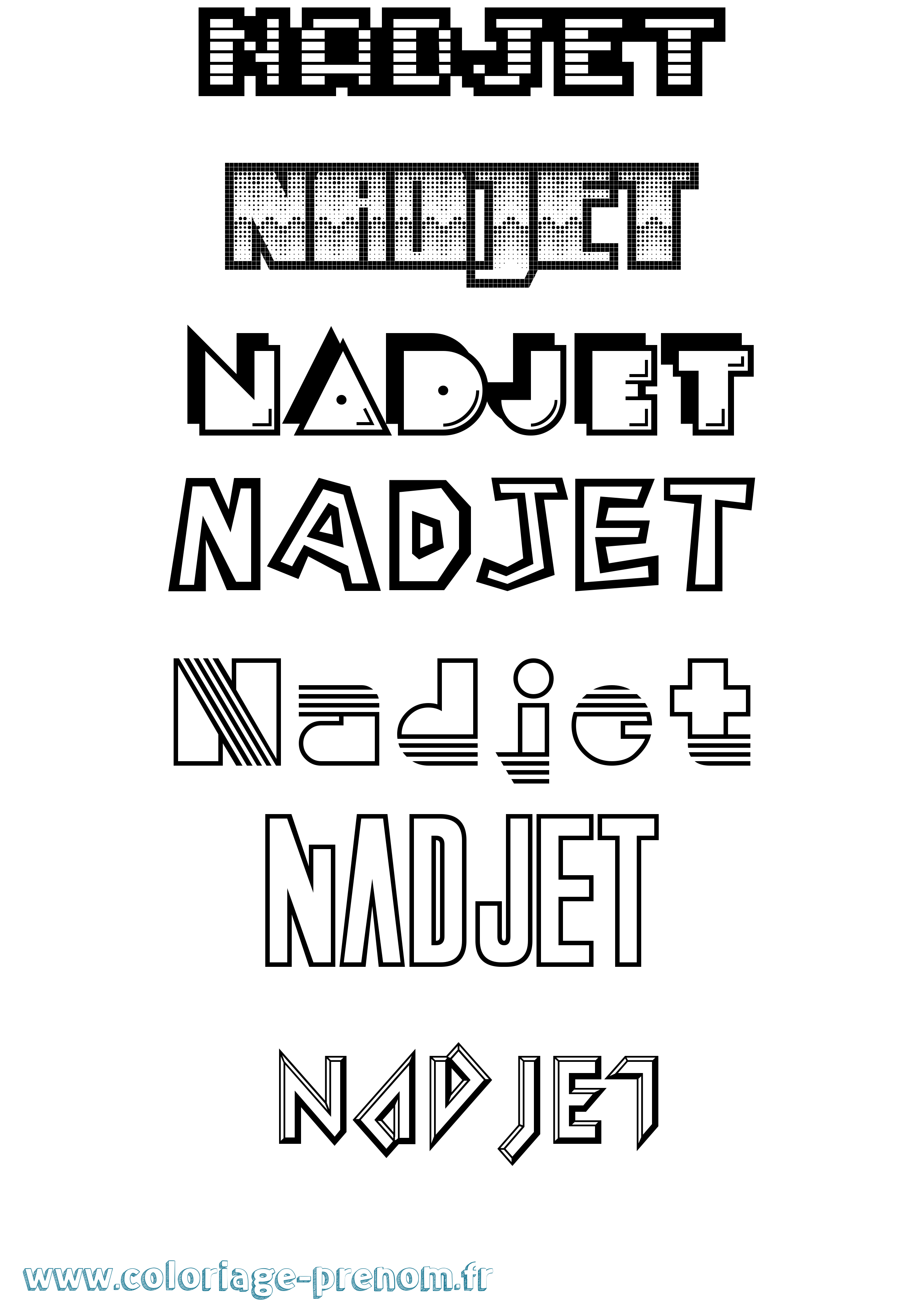 Coloriage Nadjet Jeux Vidéos Coloriage prénom Nadjet Jeux Vidéos
