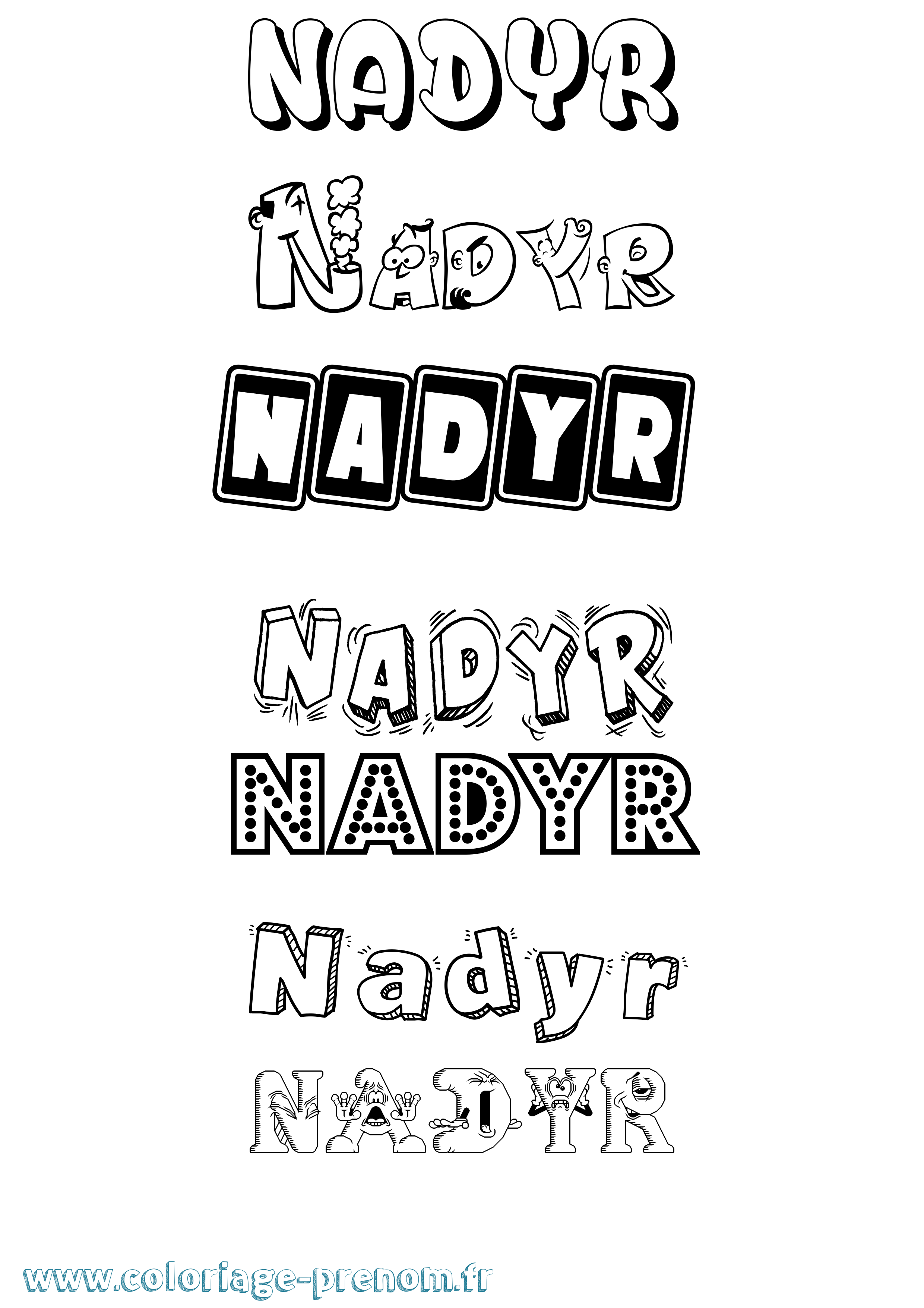 Coloriage Nadyr Fun Coloriage prénom Nadyr Fun