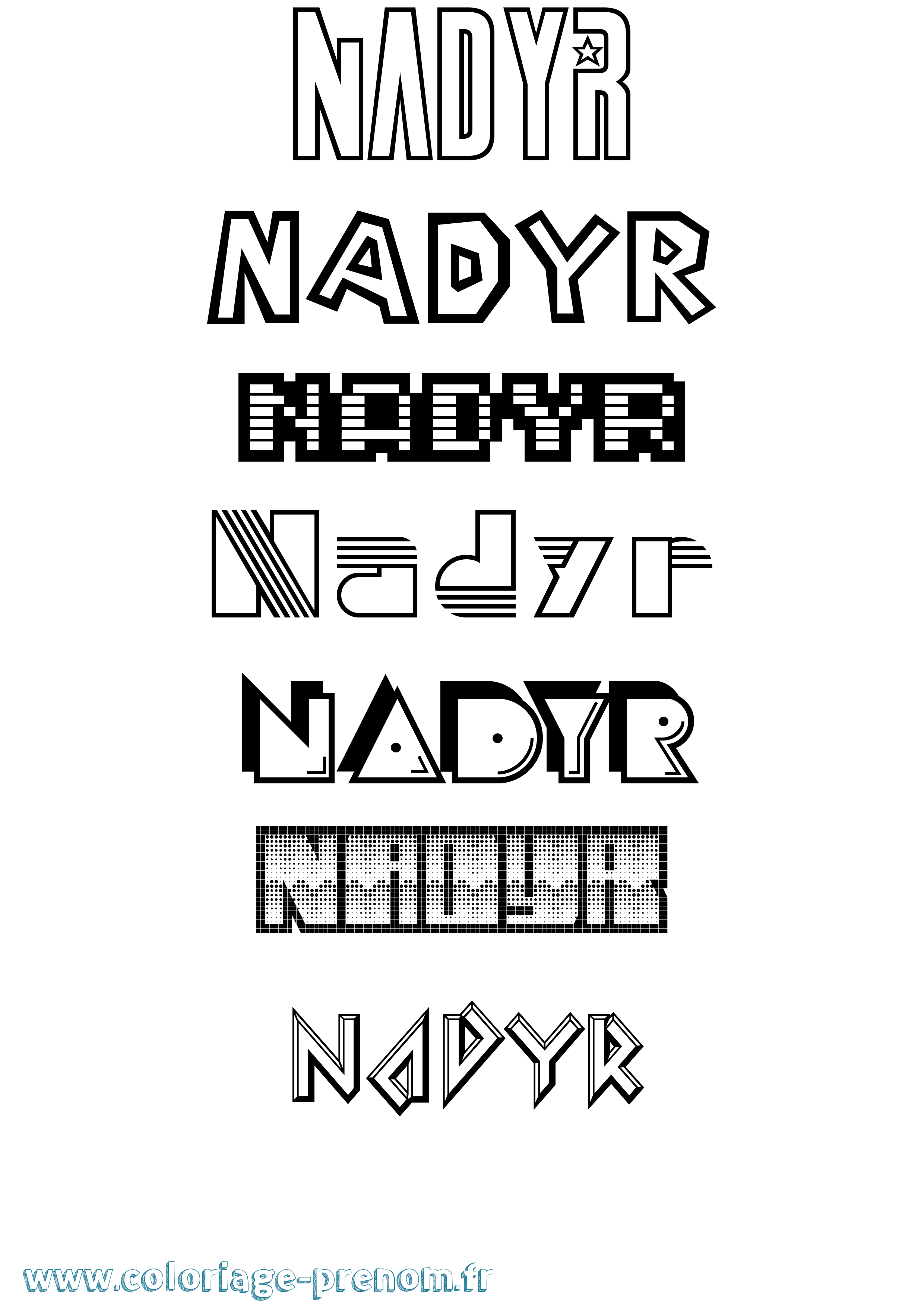 Coloriage Nadyr Jeux Vidéos Coloriage prénom Nadyr Jeux Vidéos