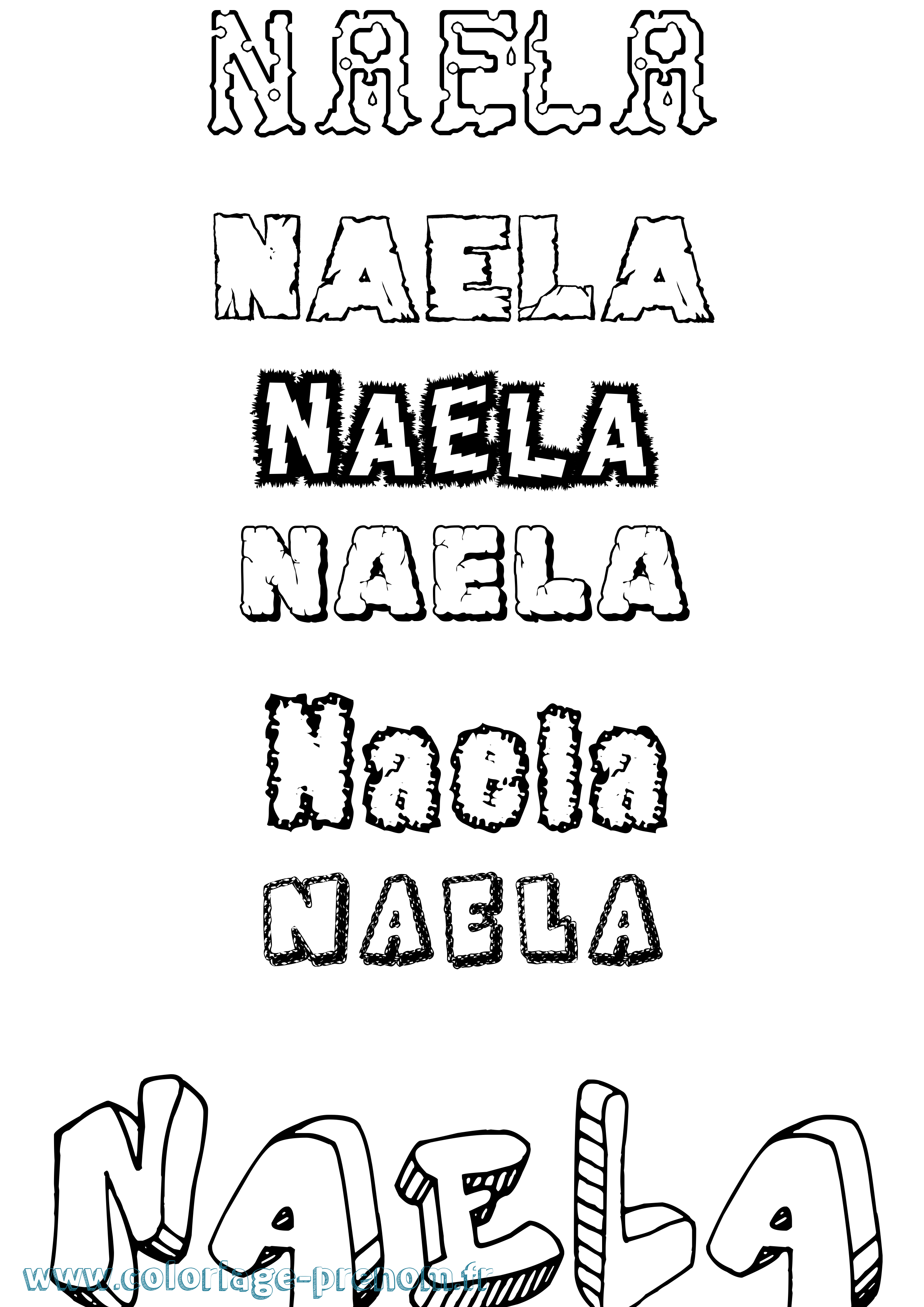 Coloriage Naela Destructuré Coloriage prénom Naela Destructuré