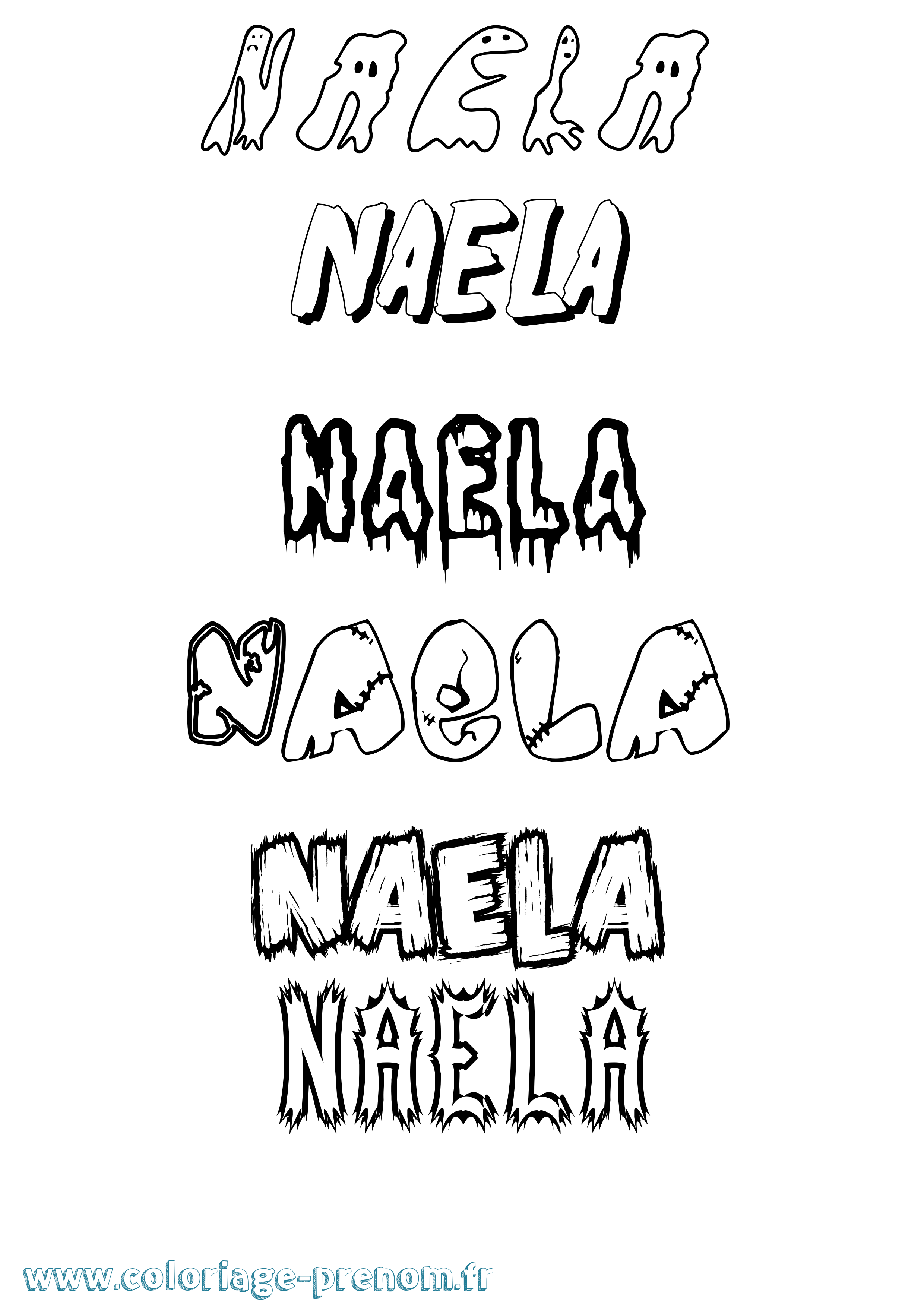 Coloriage Naela Frisson Coloriage prénom Naela Frisson