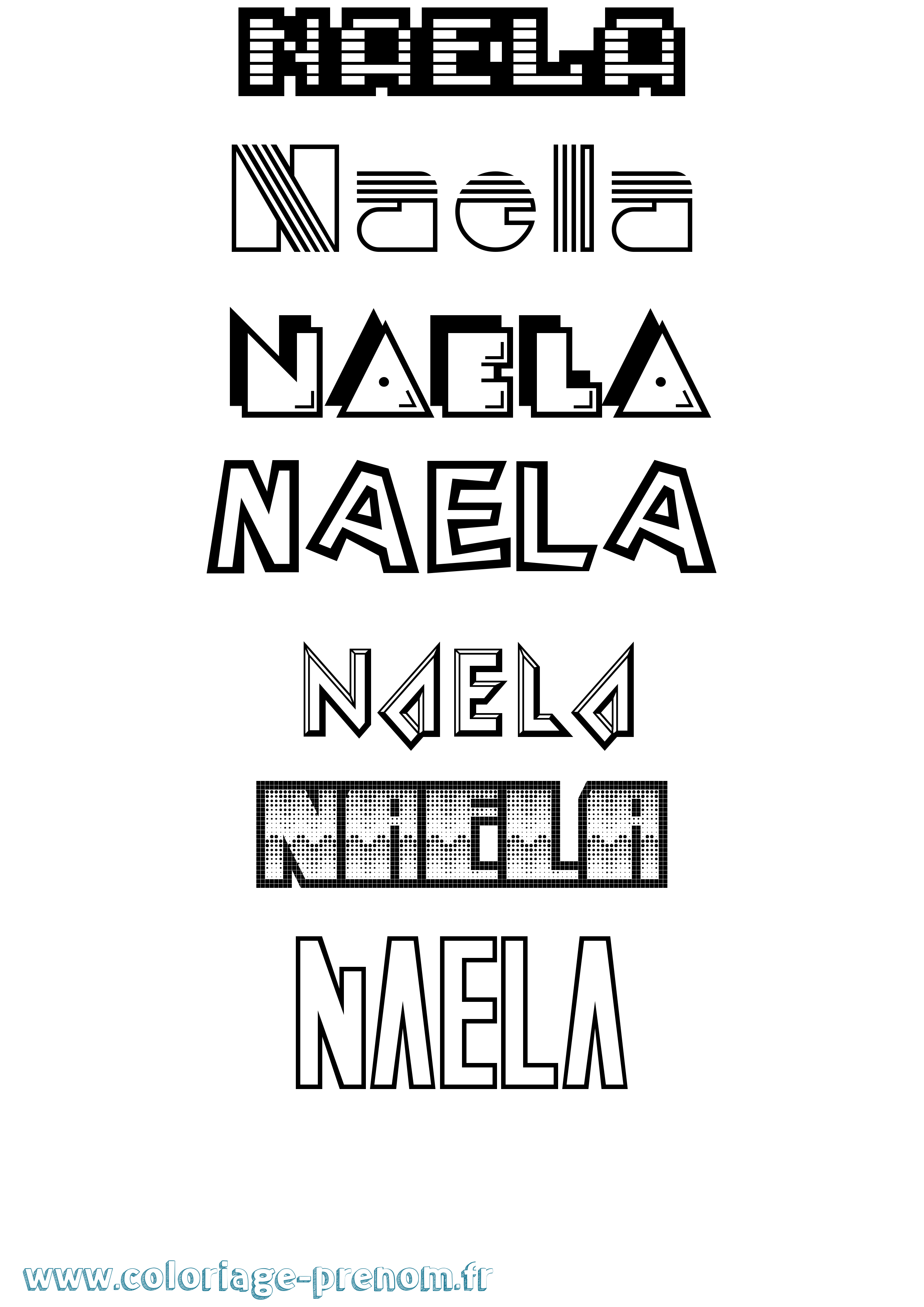 Coloriage Naela Jeux Vidéos Coloriage prénom Naela Jeux Vidéos