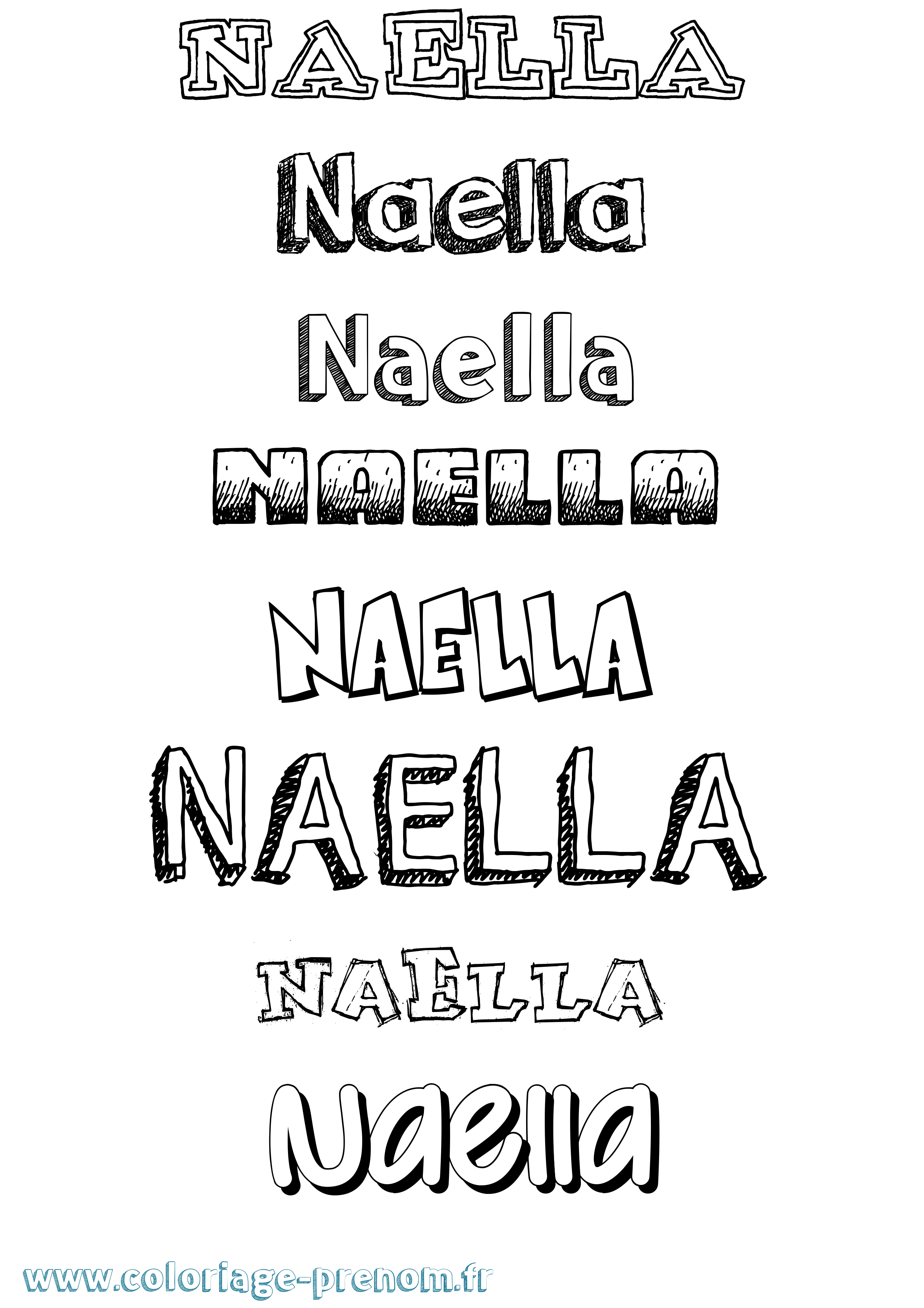 Coloriage Naella Dessiné Coloriage prénom Naella Dessiné