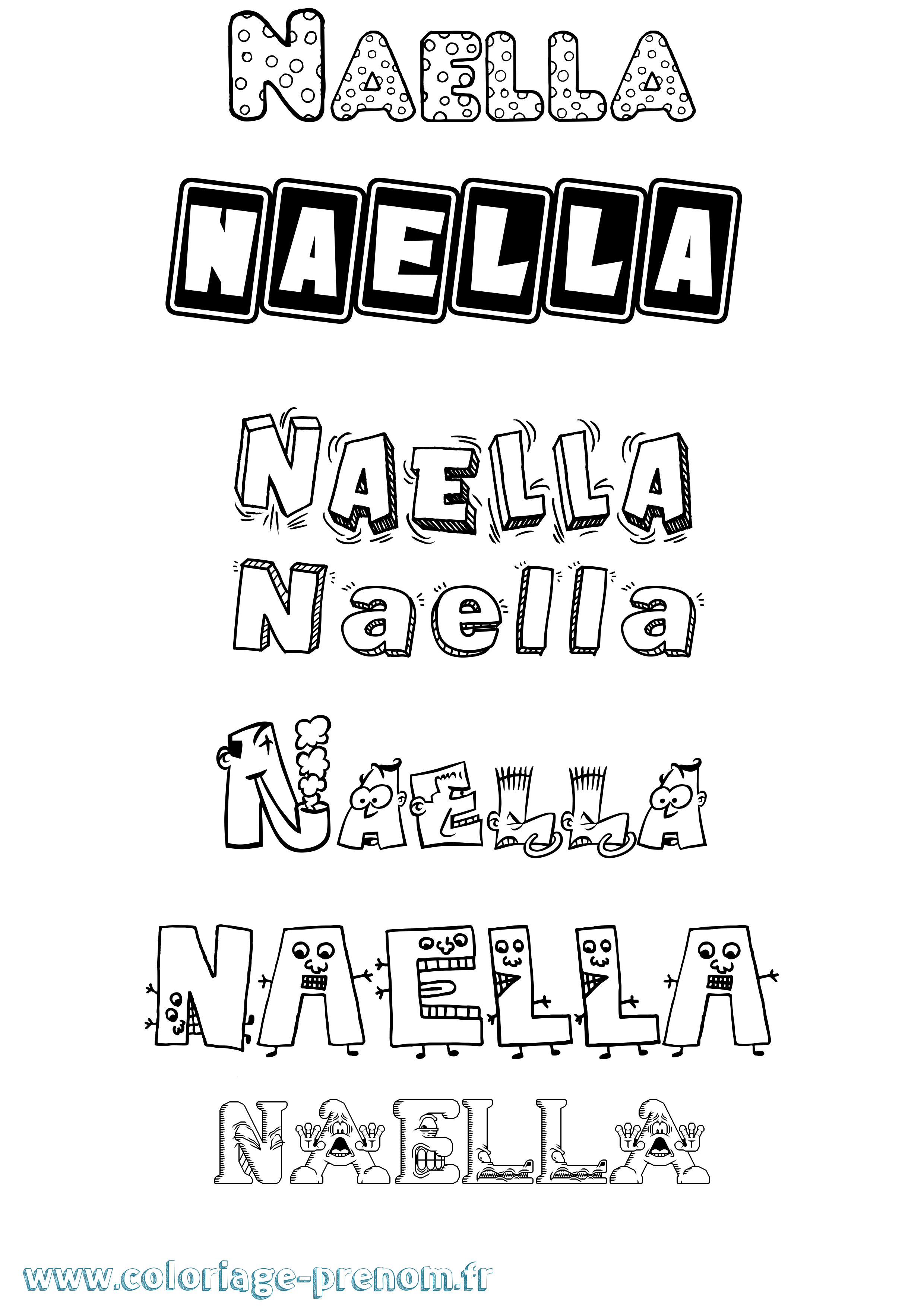 Coloriage Naella Fun Coloriage prénom Naella Fun
