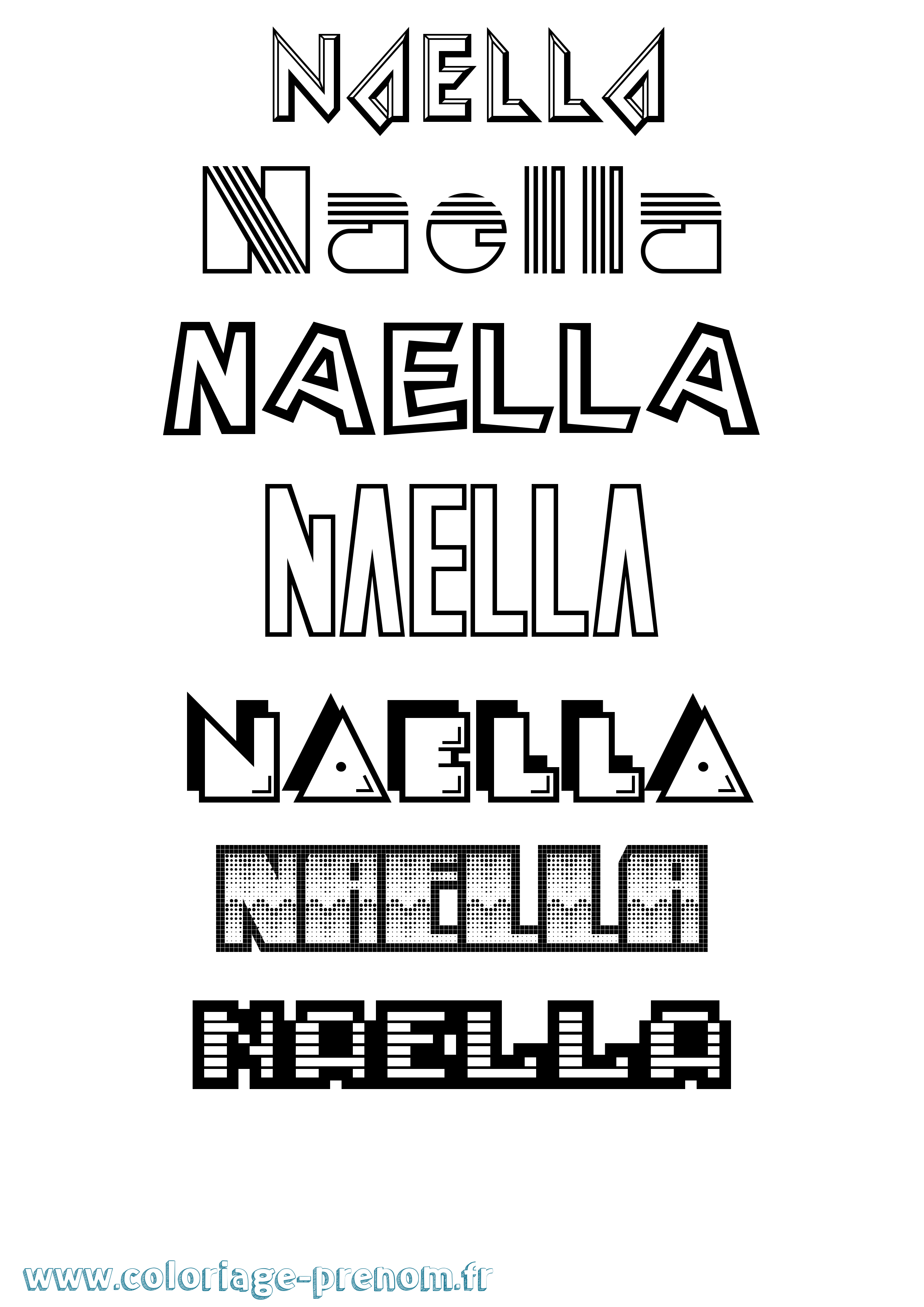 Coloriage Naella Jeux Vidéos Coloriage prénom Naella Jeux Vidéos