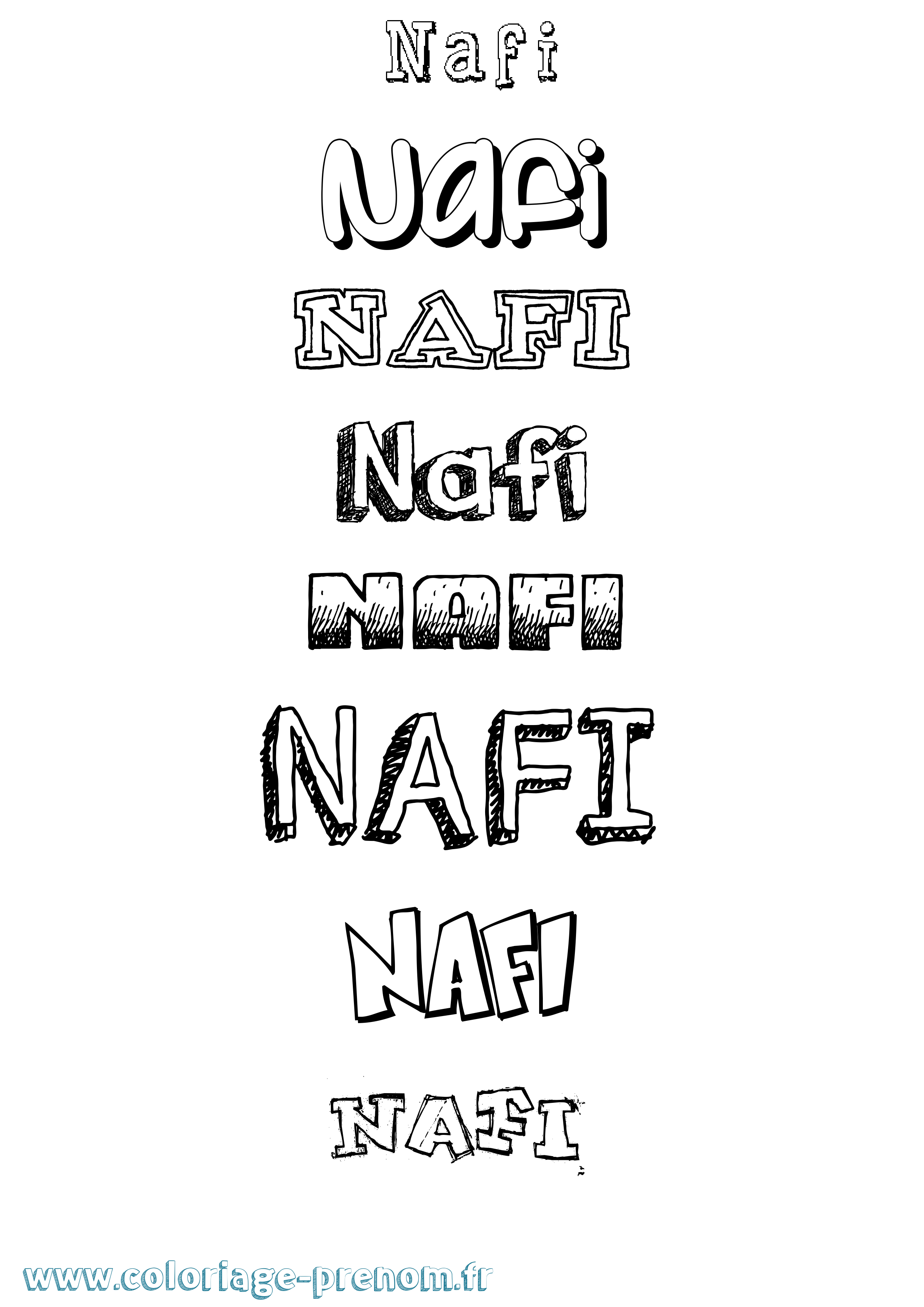 Coloriage Nafi Dessiné Coloriage prénom Nafi Dessiné