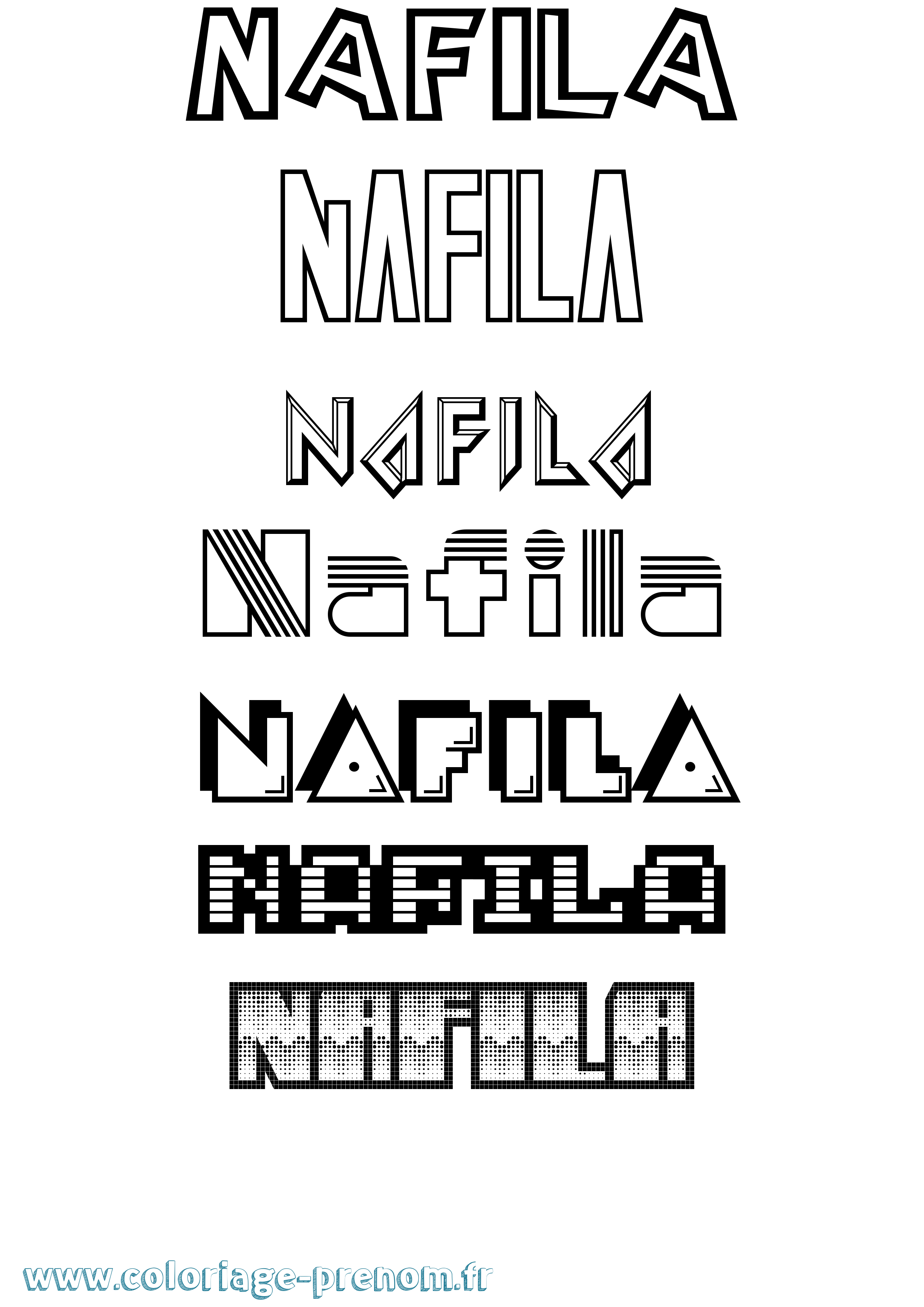 Coloriage Nafila Jeux Vidéos Coloriage prénom Nafila Jeux Vidéos
