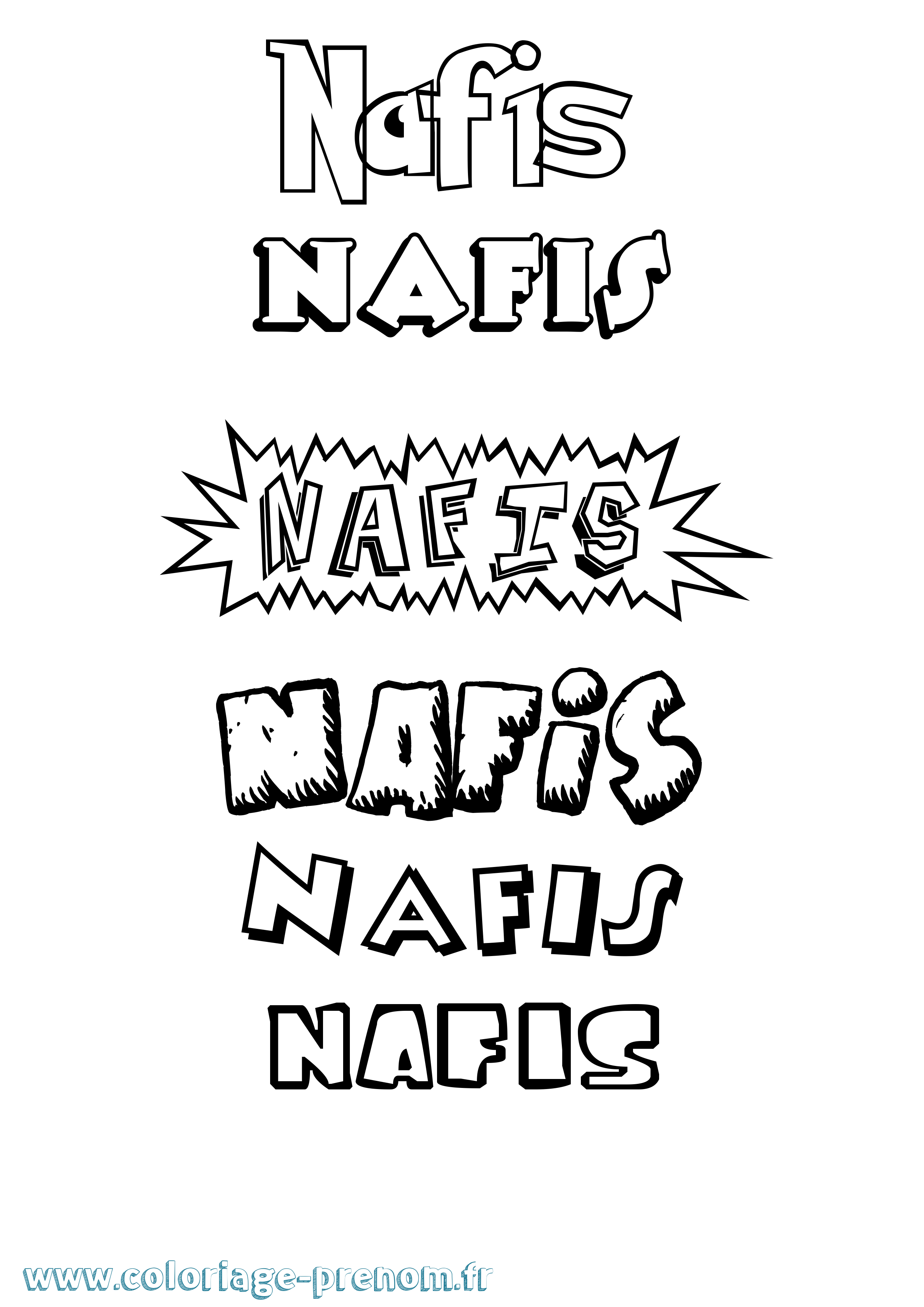 Coloriage Nafis Dessin Animé Coloriage prénom Nafis Dessin Animé