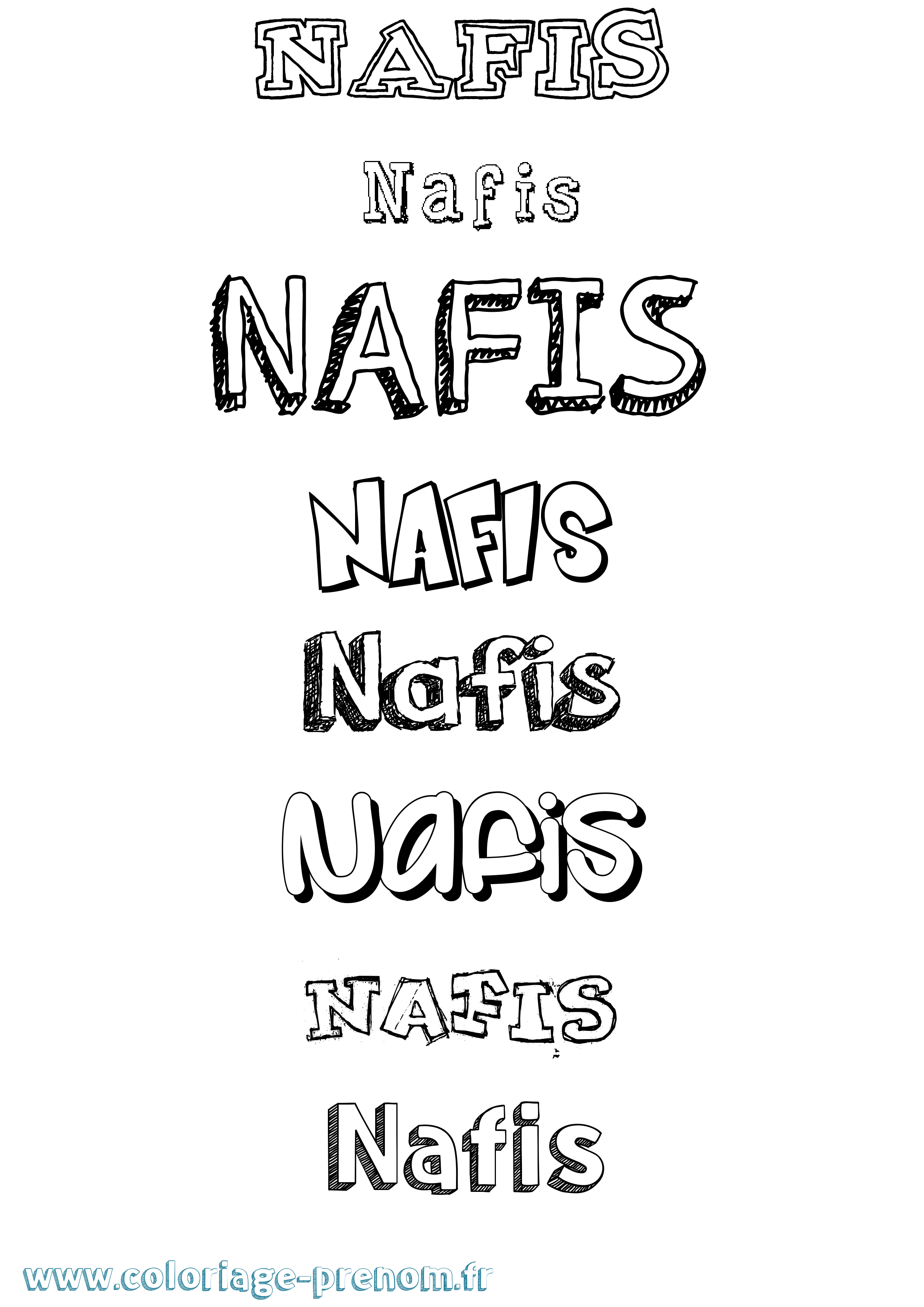 Coloriage Nafis Dessiné Coloriage prénom Nafis Dessiné