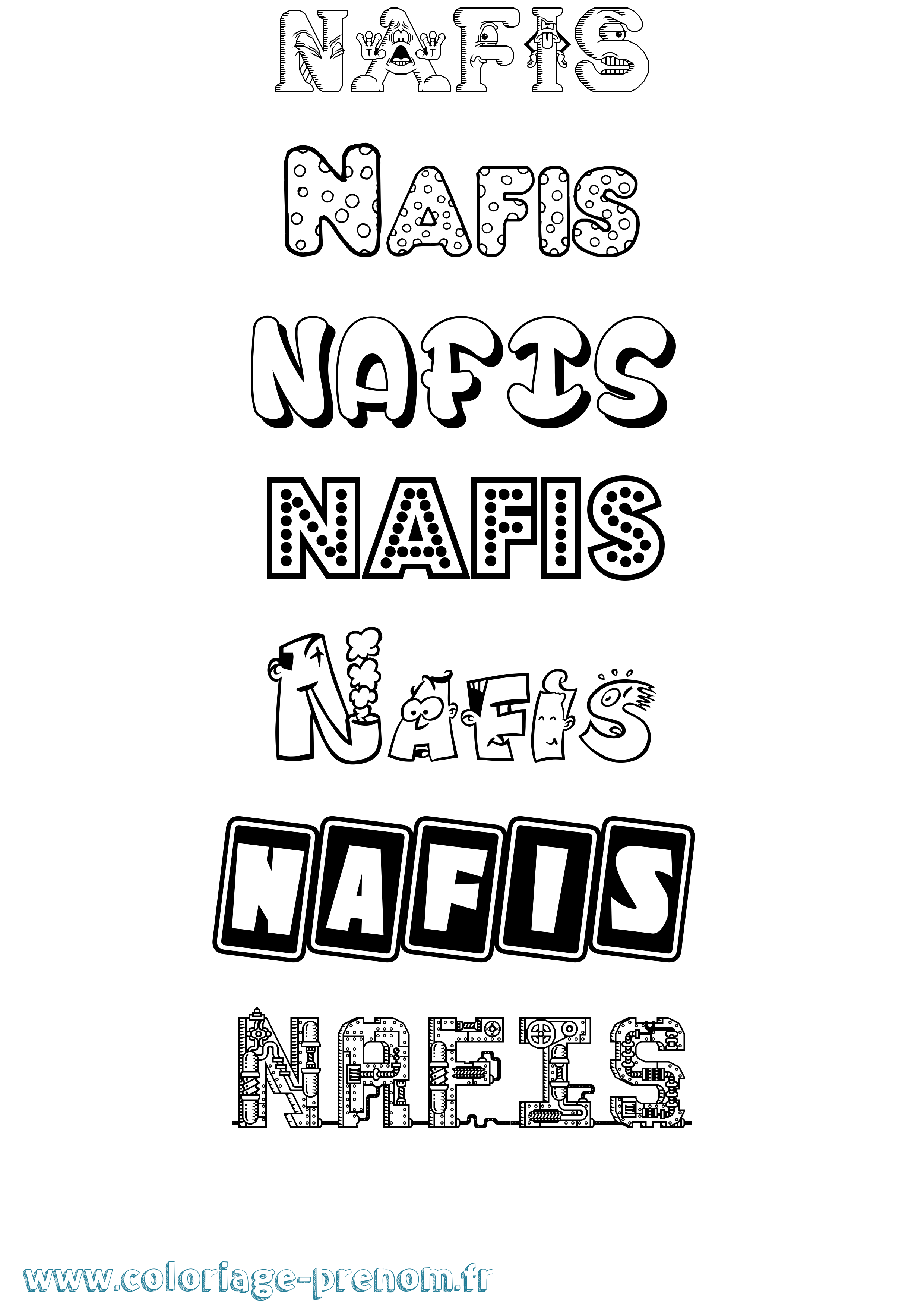 Coloriage Nafis Fun Coloriage prénom Nafis Fun