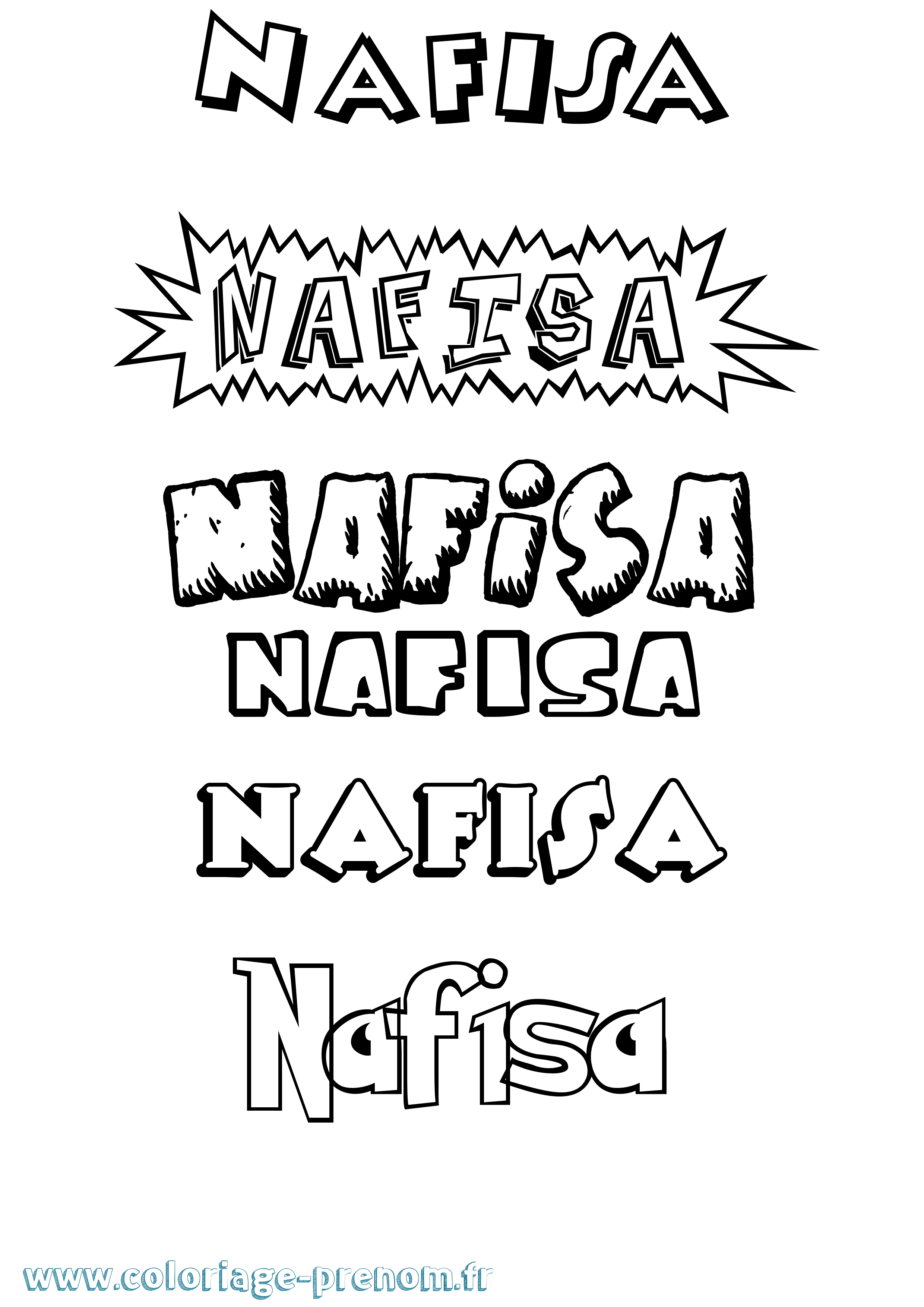 Coloriage Nafisa Dessin Animé Coloriage prénom Nafisa Dessin Animé