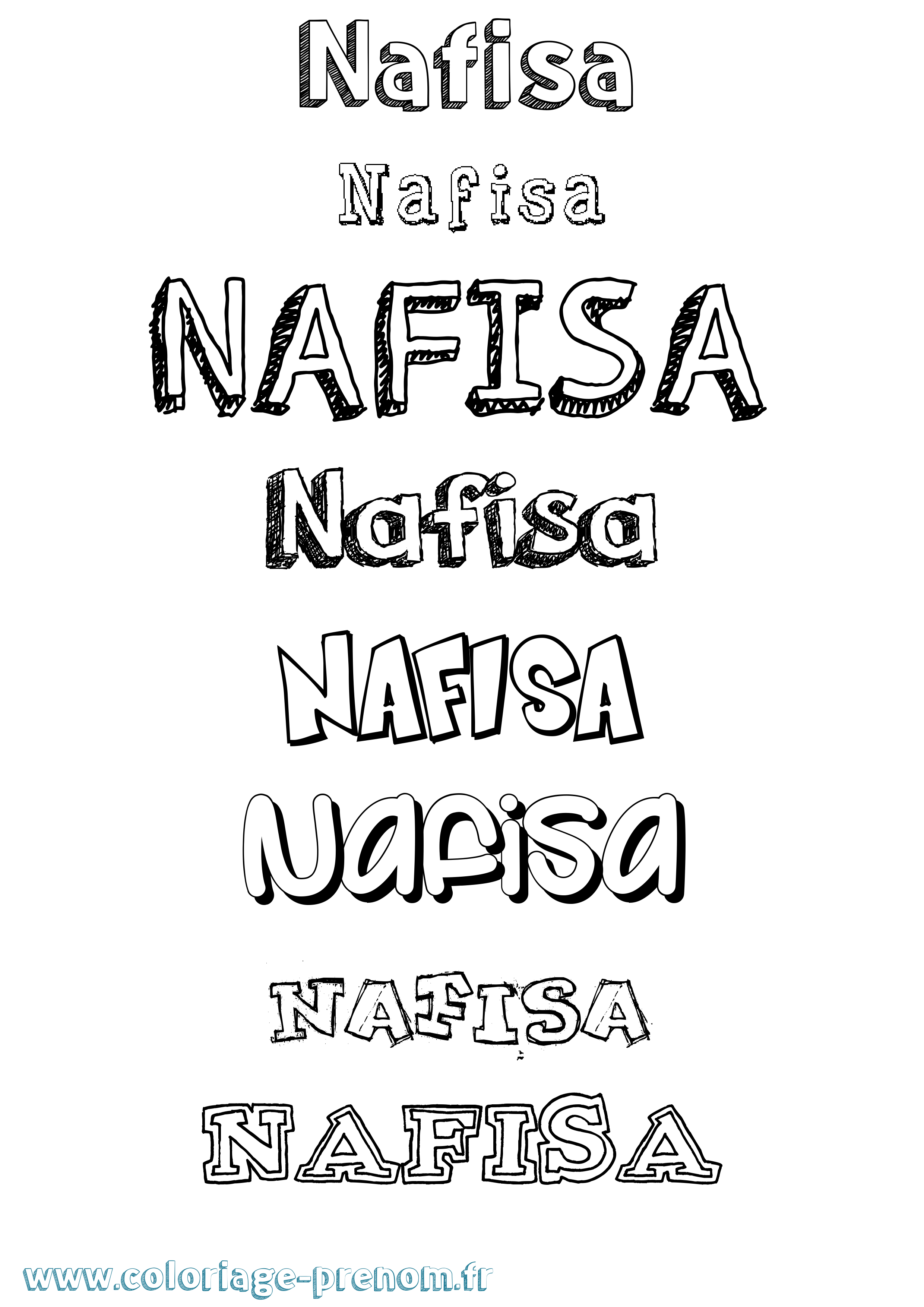 Coloriage Nafisa Dessiné Coloriage prénom Nafisa Dessiné