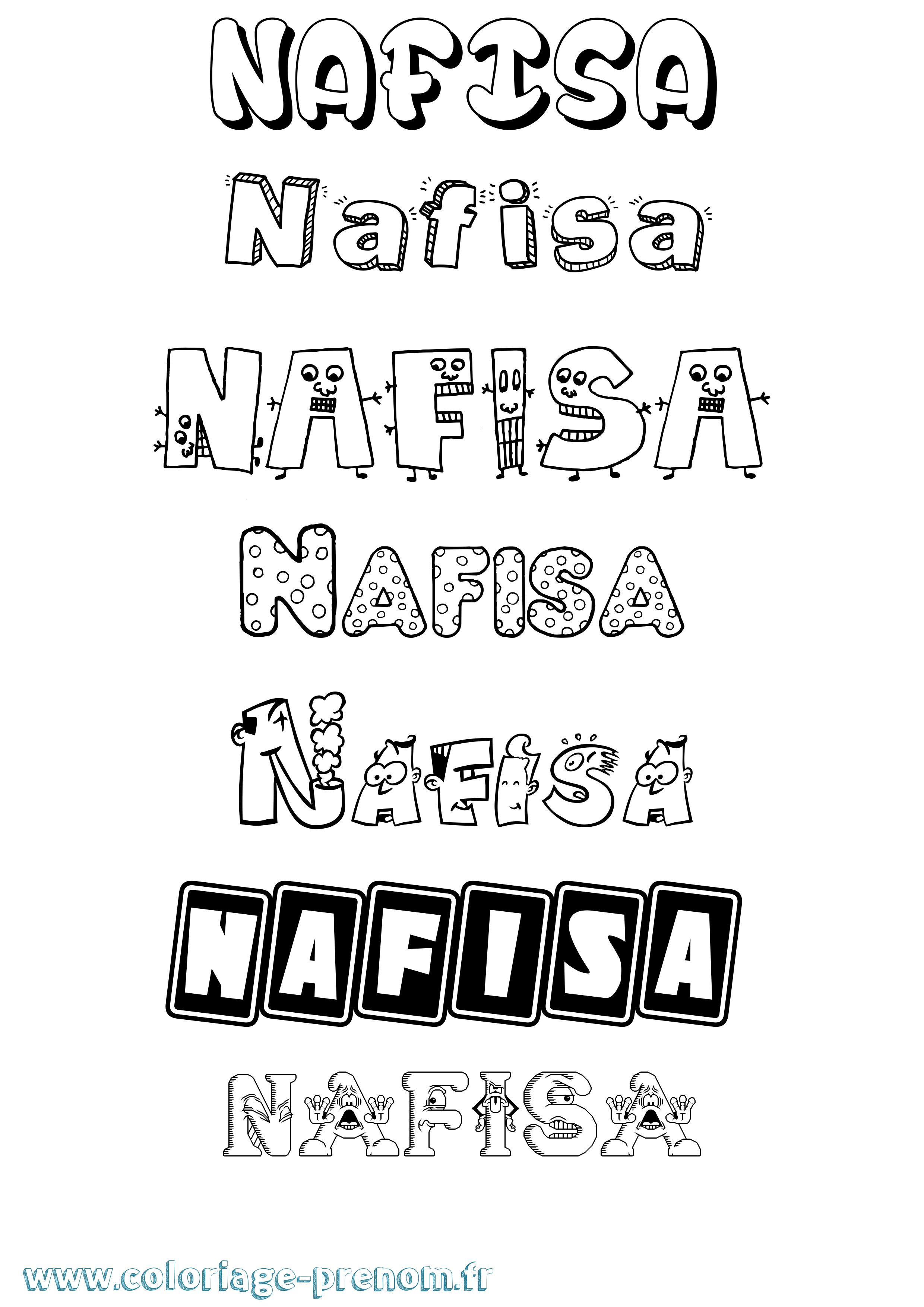 Coloriage Nafisa Fun Coloriage prénom Nafisa Fun
