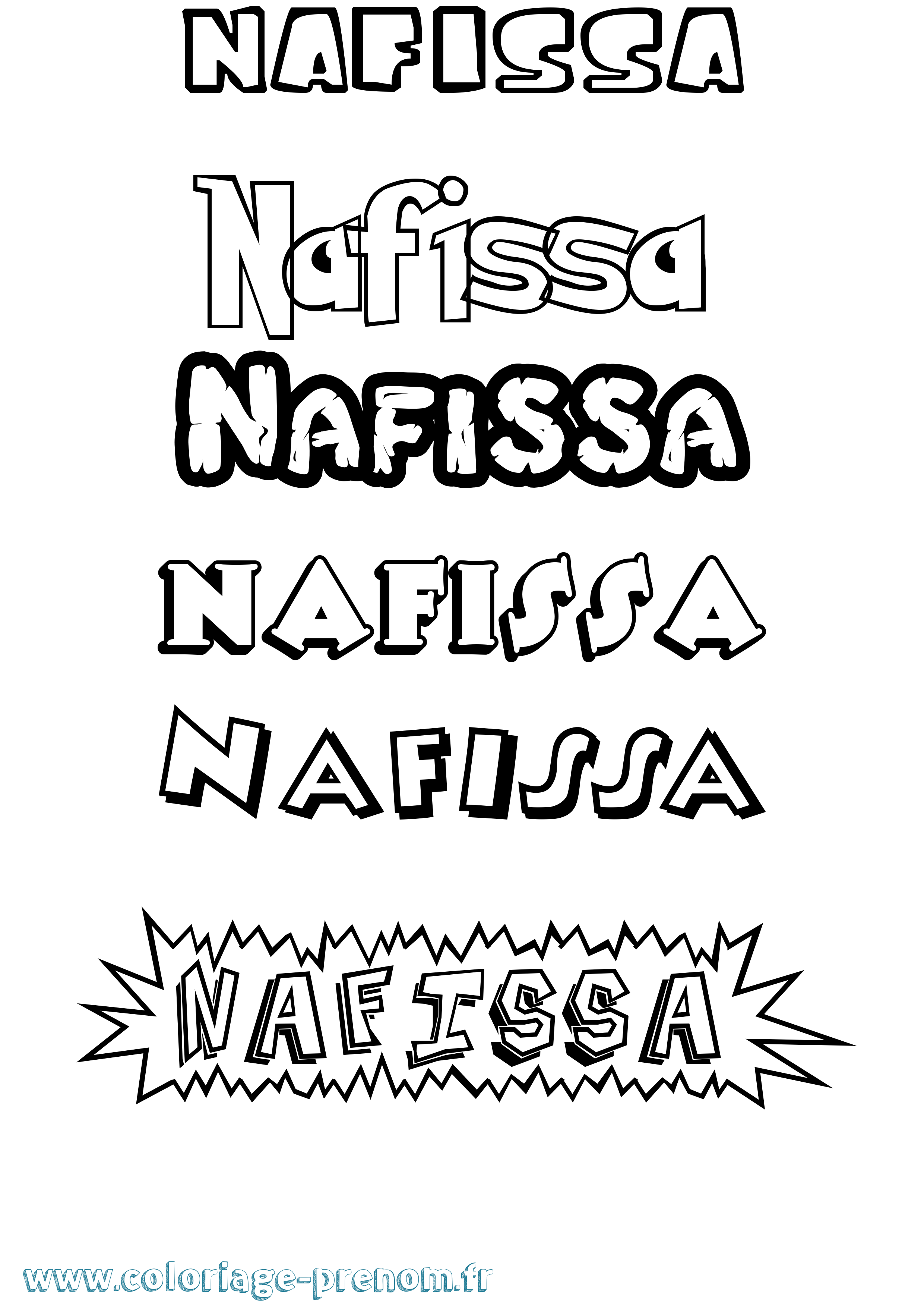 Coloriage Nafissa Dessin Animé Coloriage prénom Nafissa Dessin Animé