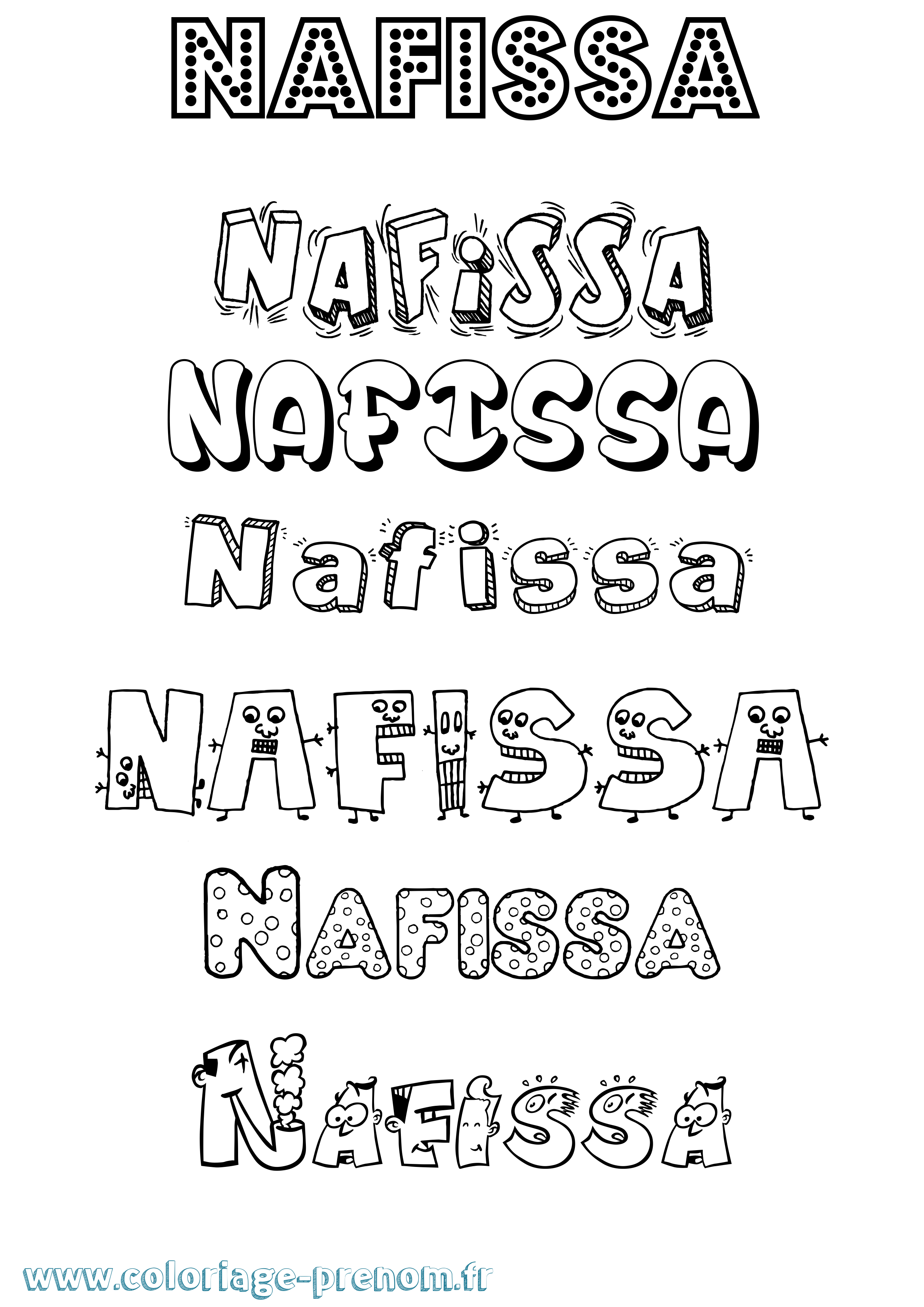 Coloriage Nafissa Fun Coloriage prénom Nafissa Fun