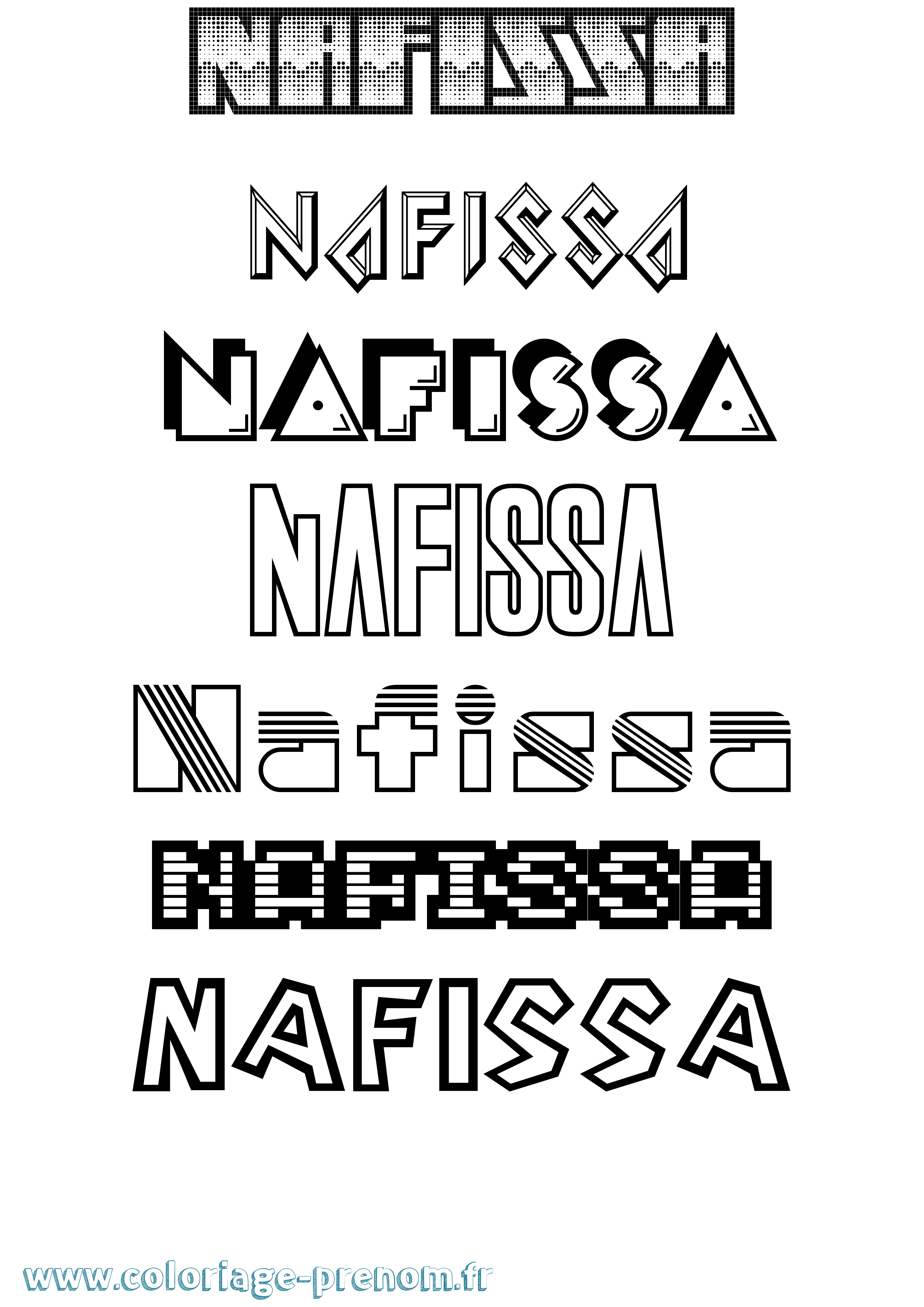 Coloriage Nafissa Jeux Vidéos Coloriage prénom Nafissa Jeux Vidéos