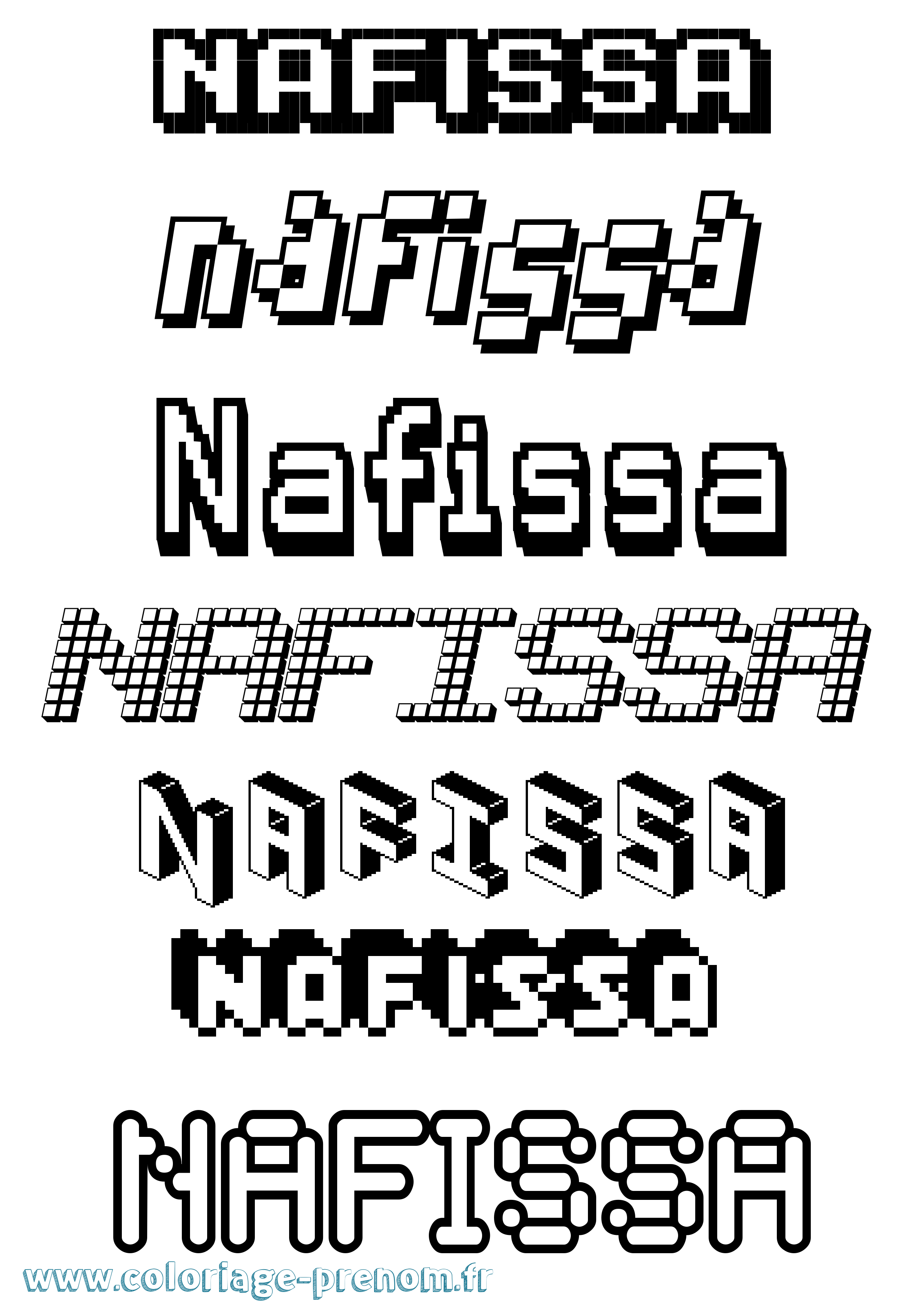 Coloriage Nafissa Pixel Coloriage prénom Nafissa Pixel